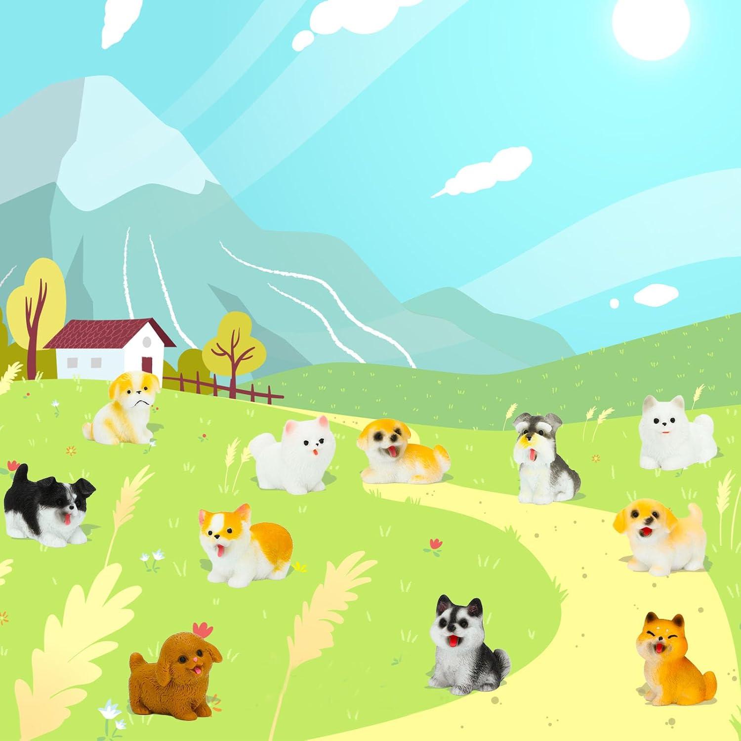 Juego de Figuras de Perros ONEST 14 Piezas PVC Detalladas