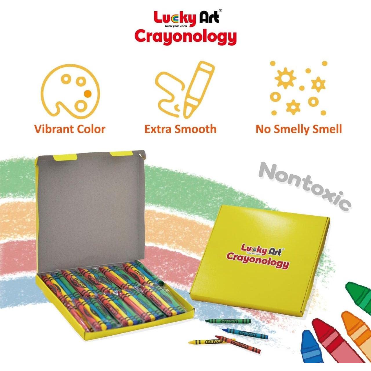 20 Juegos de Crayones Estándar Lucky Art - 80 Unidades No Tóxicos