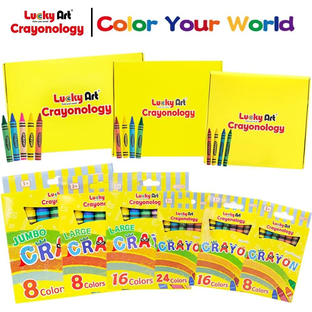 20 Juegos de Crayones Estándar Lucky Art - 80 Unidades No Tóxicos