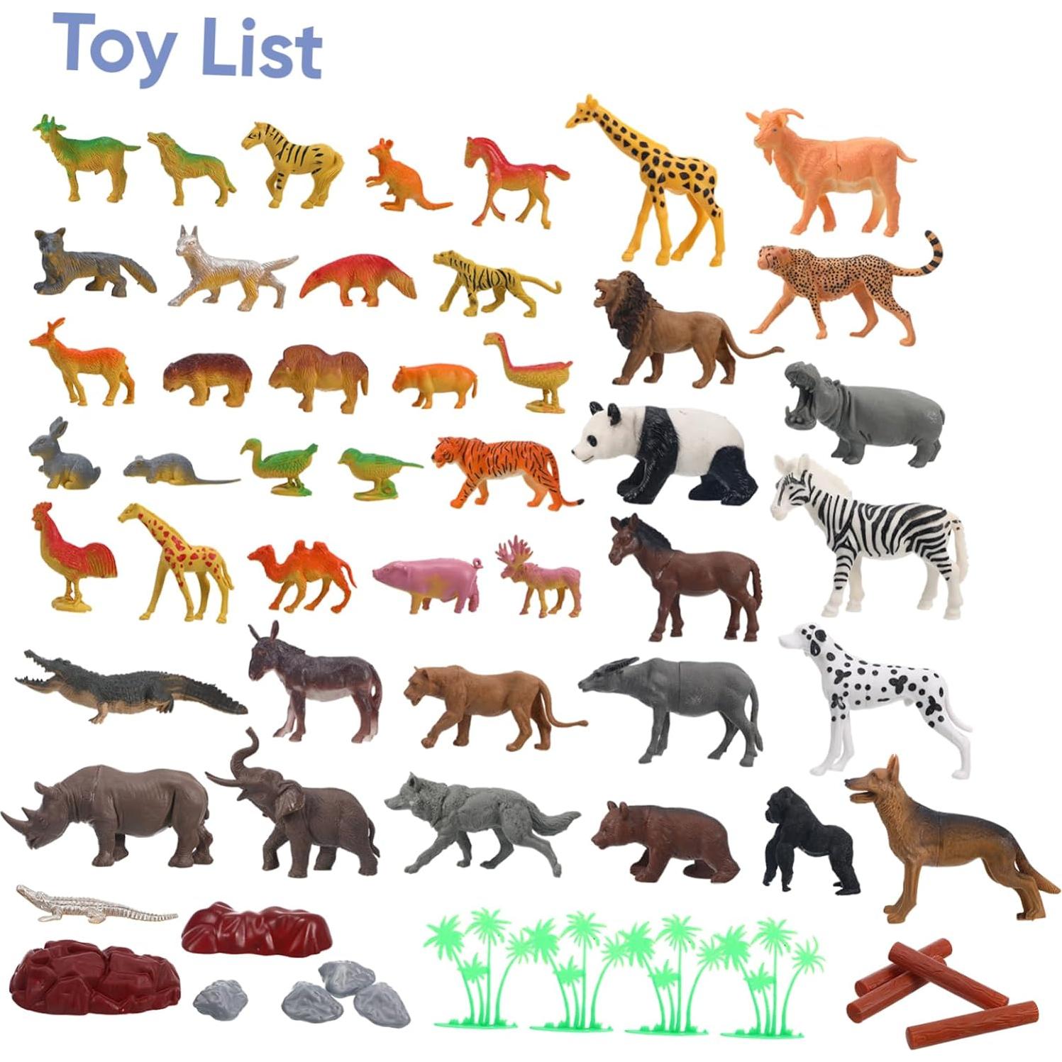 Set de 58 Figuras de Animales del Bosque JOINPAYA - Plástico Realista