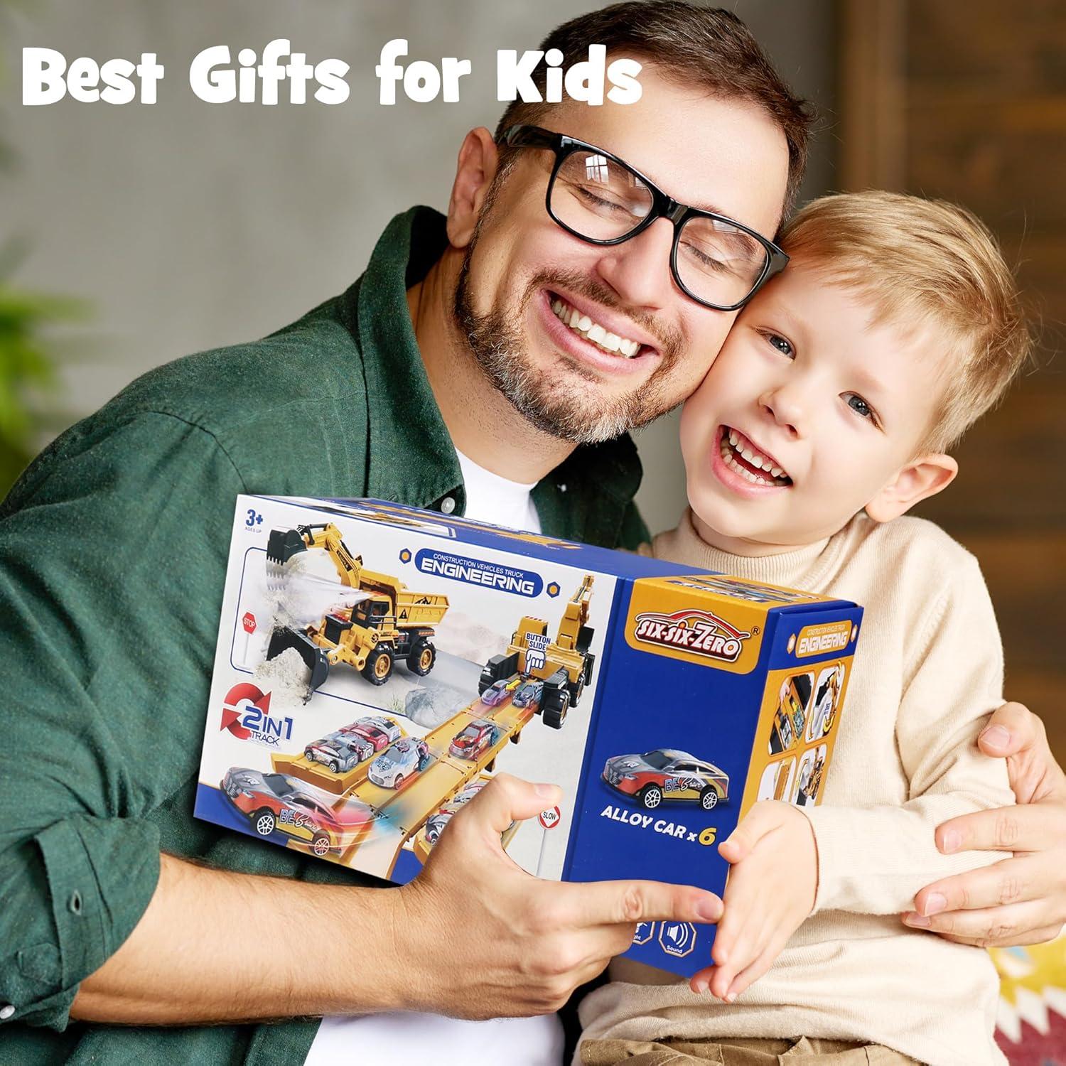 Juguete Camiones de Construcción DWIRCTOYS 4-en-1 con Luz y Sonido