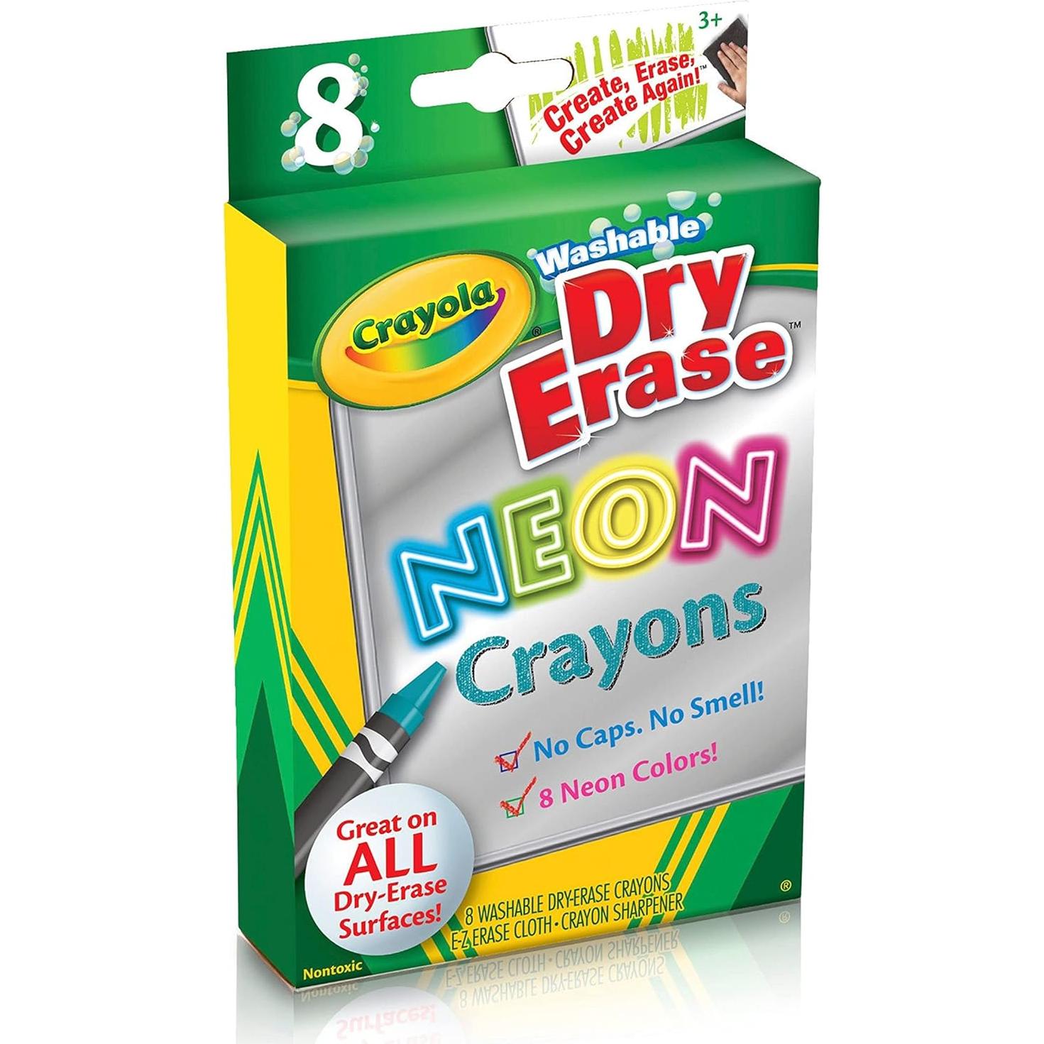 Crayones Neón Lavables Crayola para Pizarra Blanca - 8 Colores