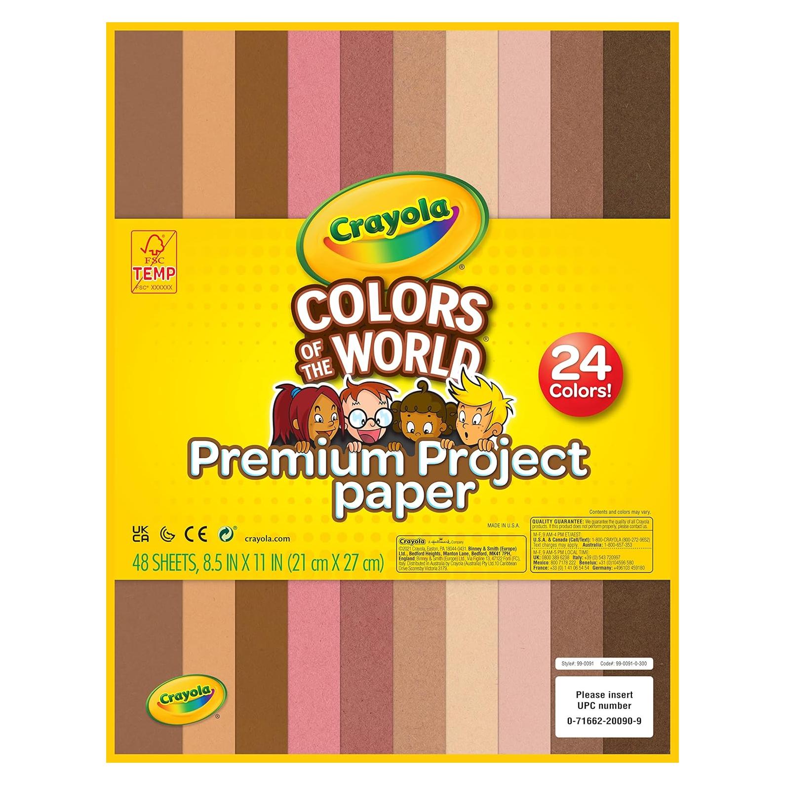 Papel de Construcción Crayola Colores del Mundo 48 Hojas 21.6x27.9cm