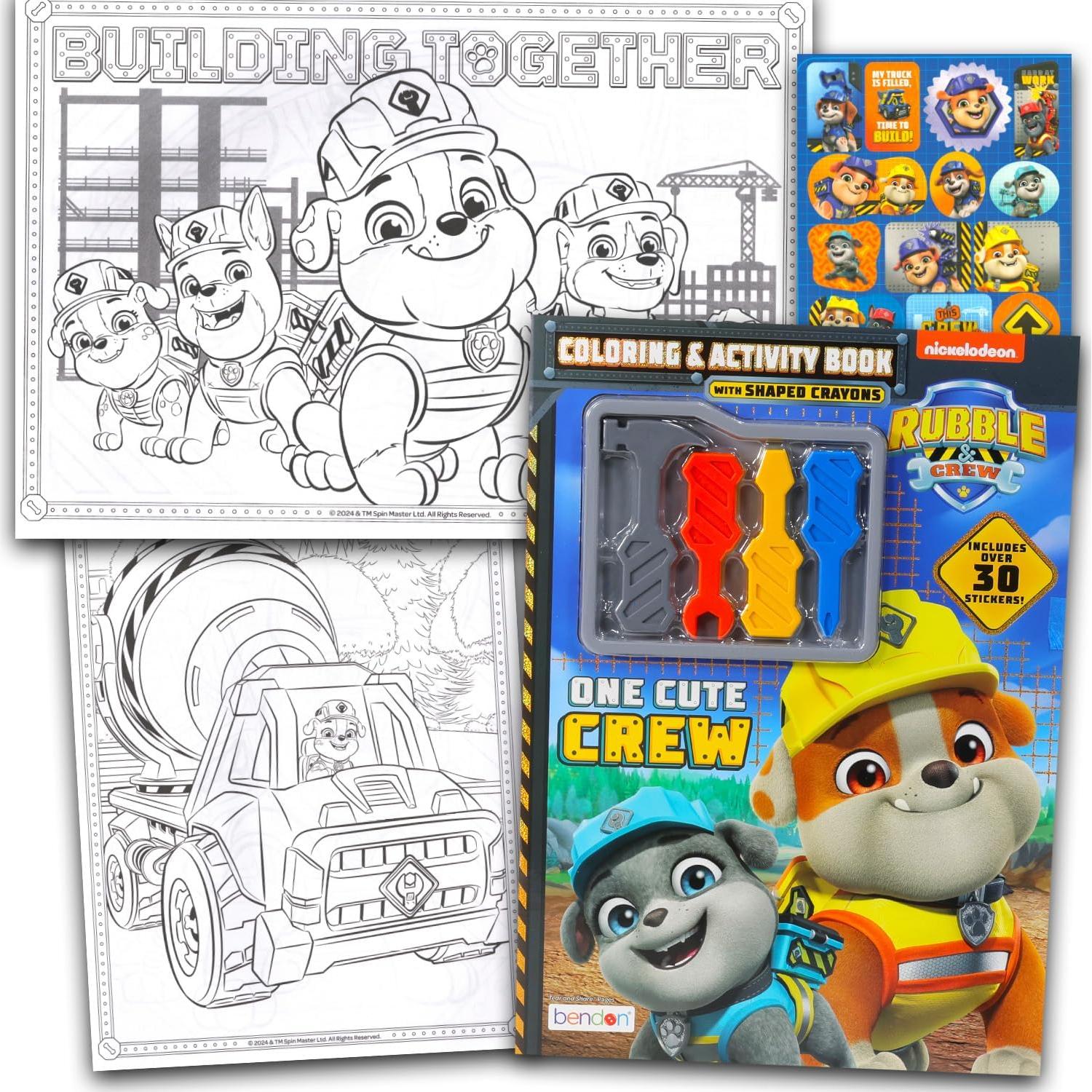 Conjunto de Libros para Colorear Paw Patrol Rubble - 2 Piezas