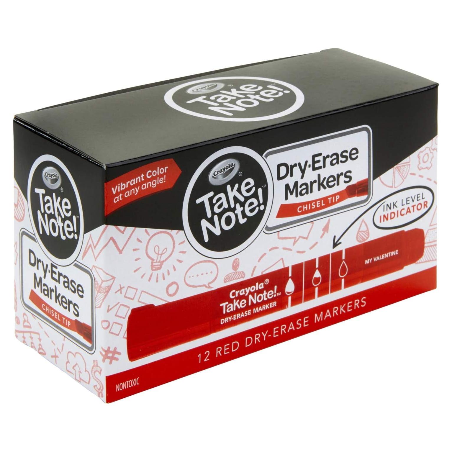 Marcadores Borrables Crayola Take Note Rojos 12 Unidades