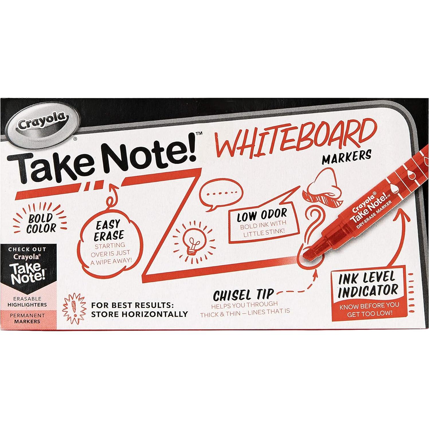 Marcadores Borrables Crayola Take Note Rojos 12 Unidades