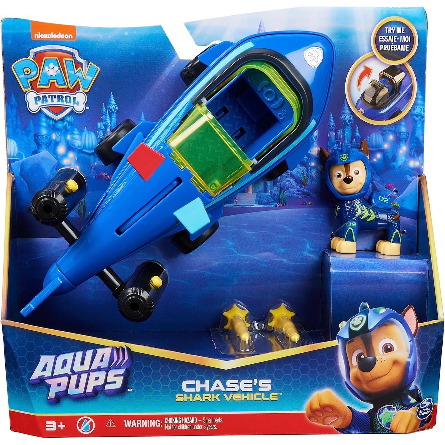 Vehículo Transformador de Tiburón Chase Aqua Pups - Spin Master