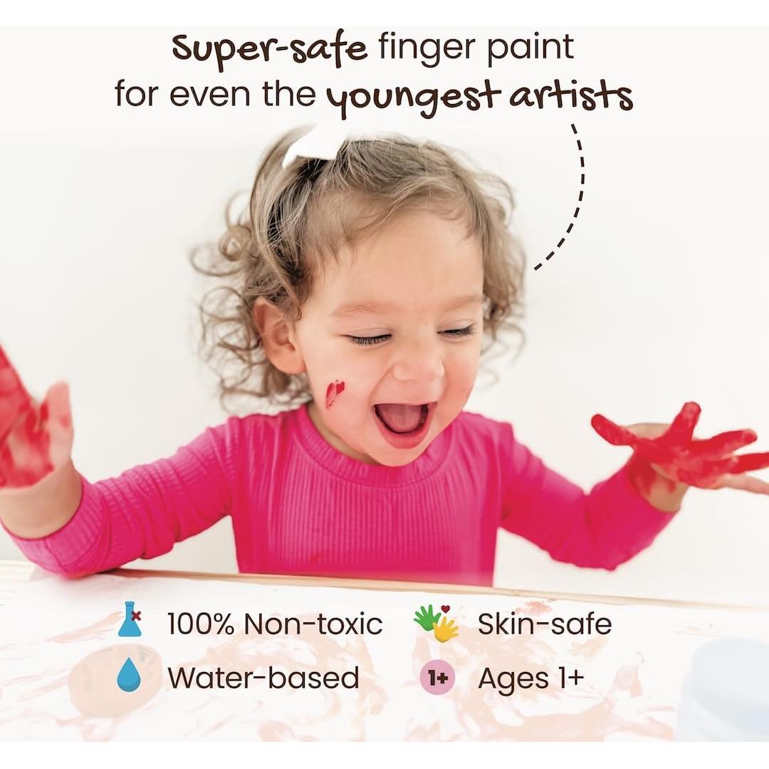 Pintura de Dedos No Tóxica Honeysticks 6 Colores 360ml