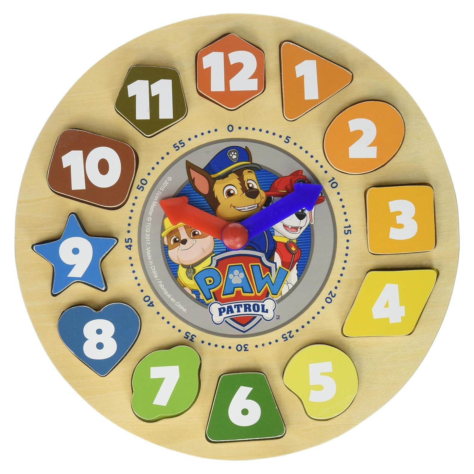 Reloj Clasificador de Formas Paw Patrol 12 Piezas