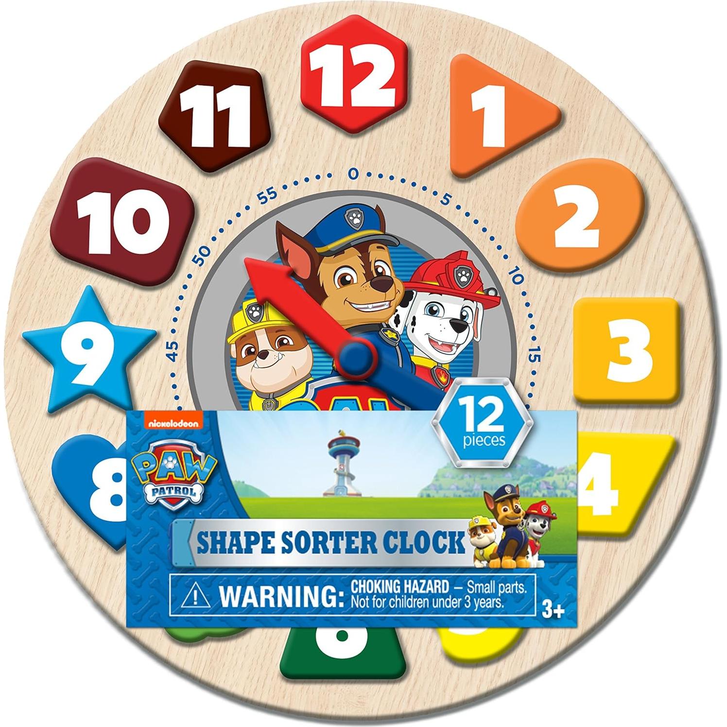 Reloj Clasificador de Formas Paw Patrol 12 Piezas