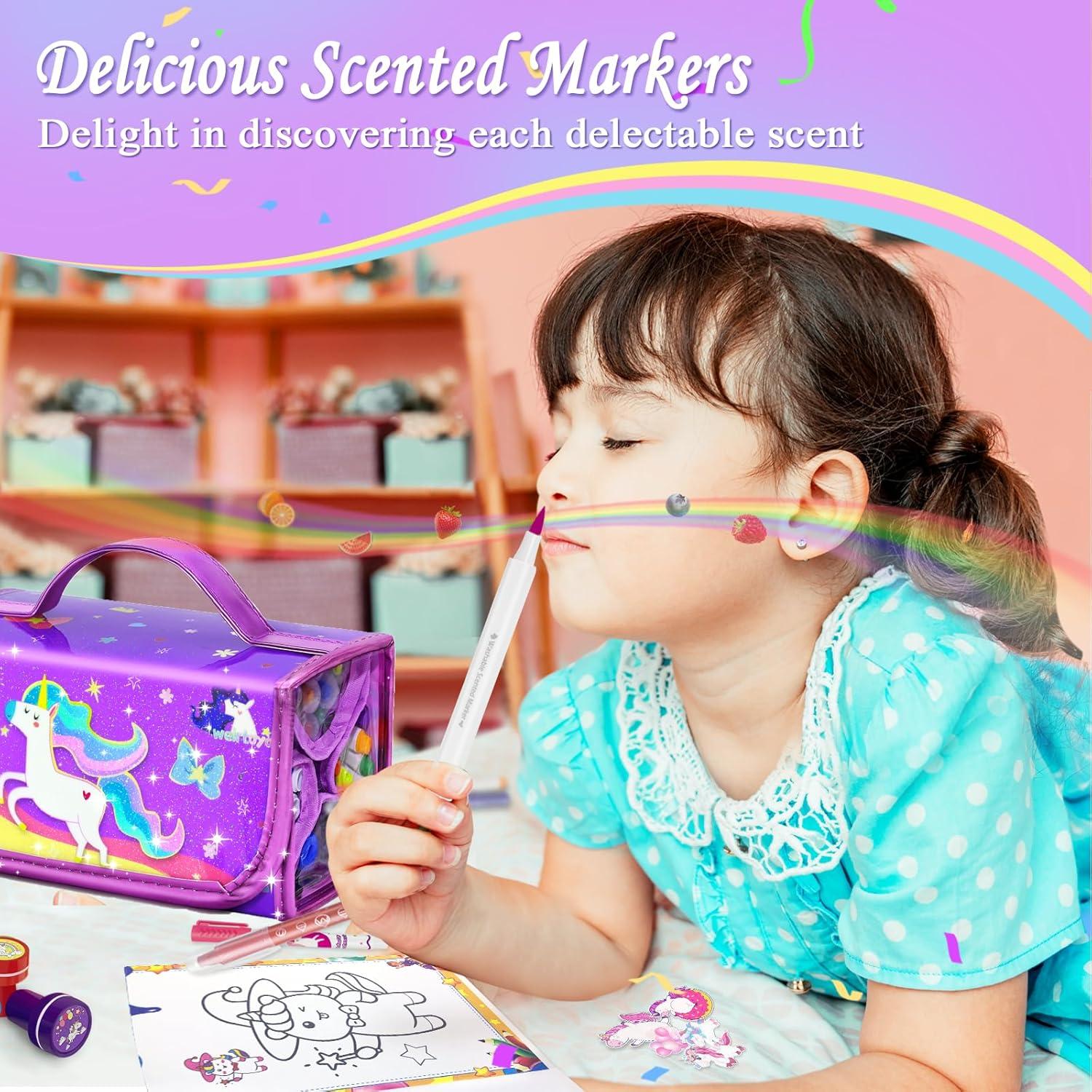 Conjunto de 56 Marcadores Lavables Weirtoya Unicornio