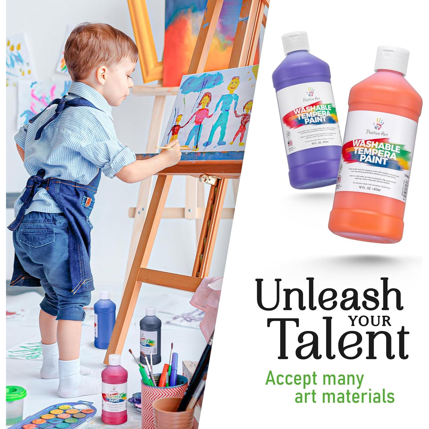 Pintura Lavable Positiva para Niños - 8 Colores 473 ml