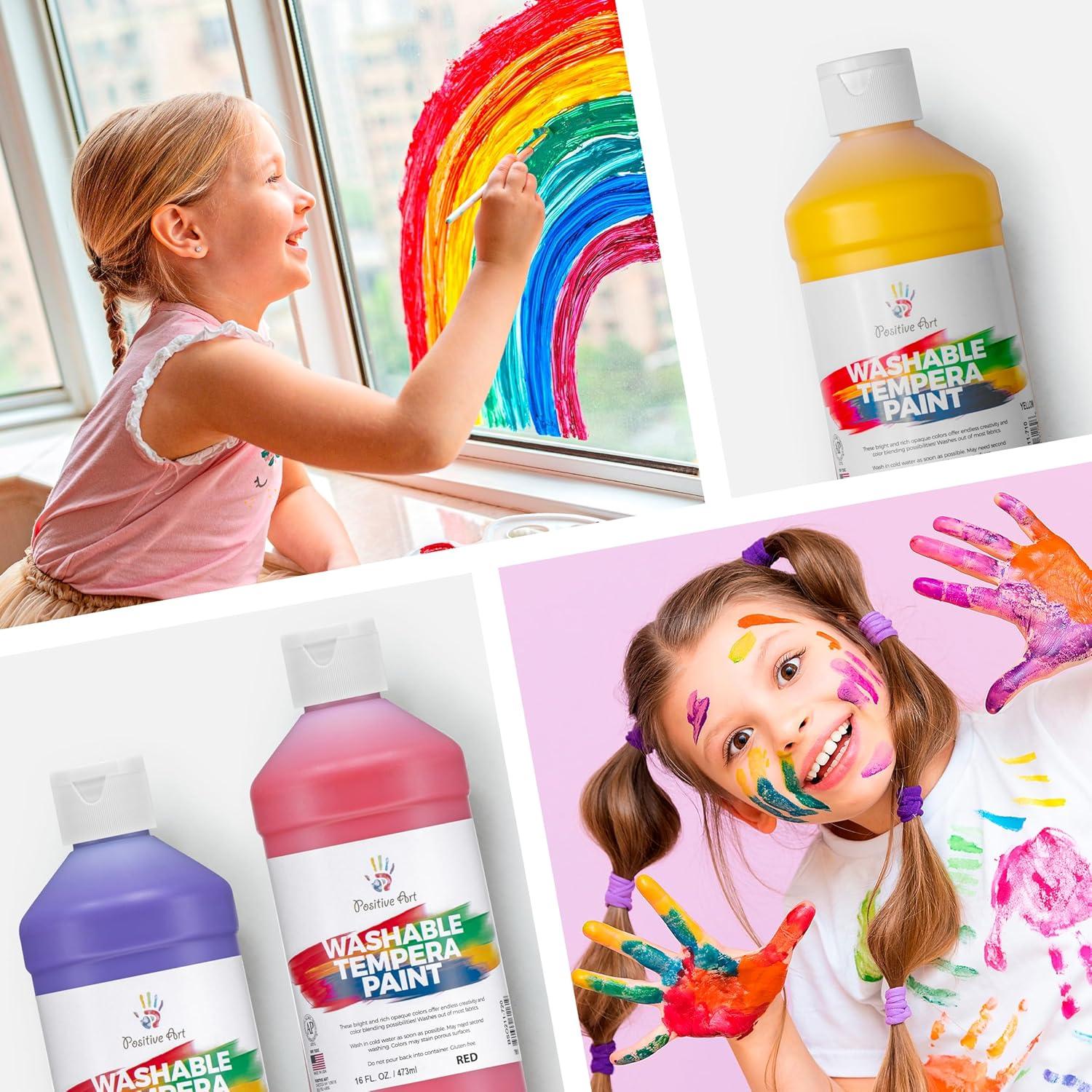 Pintura Lavable Positiva para Niños - 8 Colores 473 ml