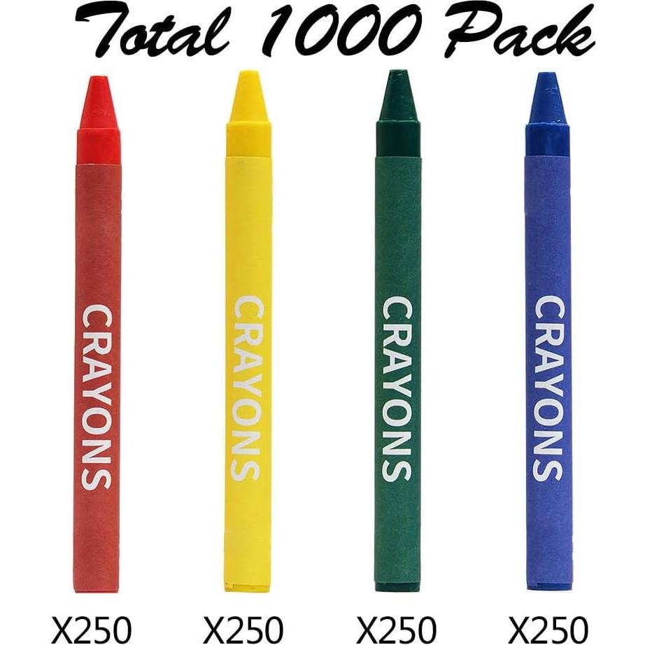 Crayones a granel Madisi 1000 unidades 4 colores para aula