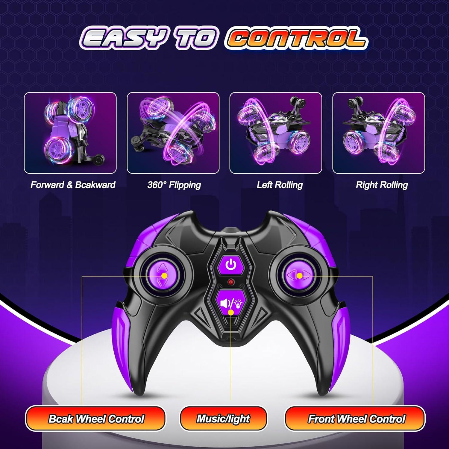 Coche de Control Remoto Quapify 4WD 360° Volteo Luces