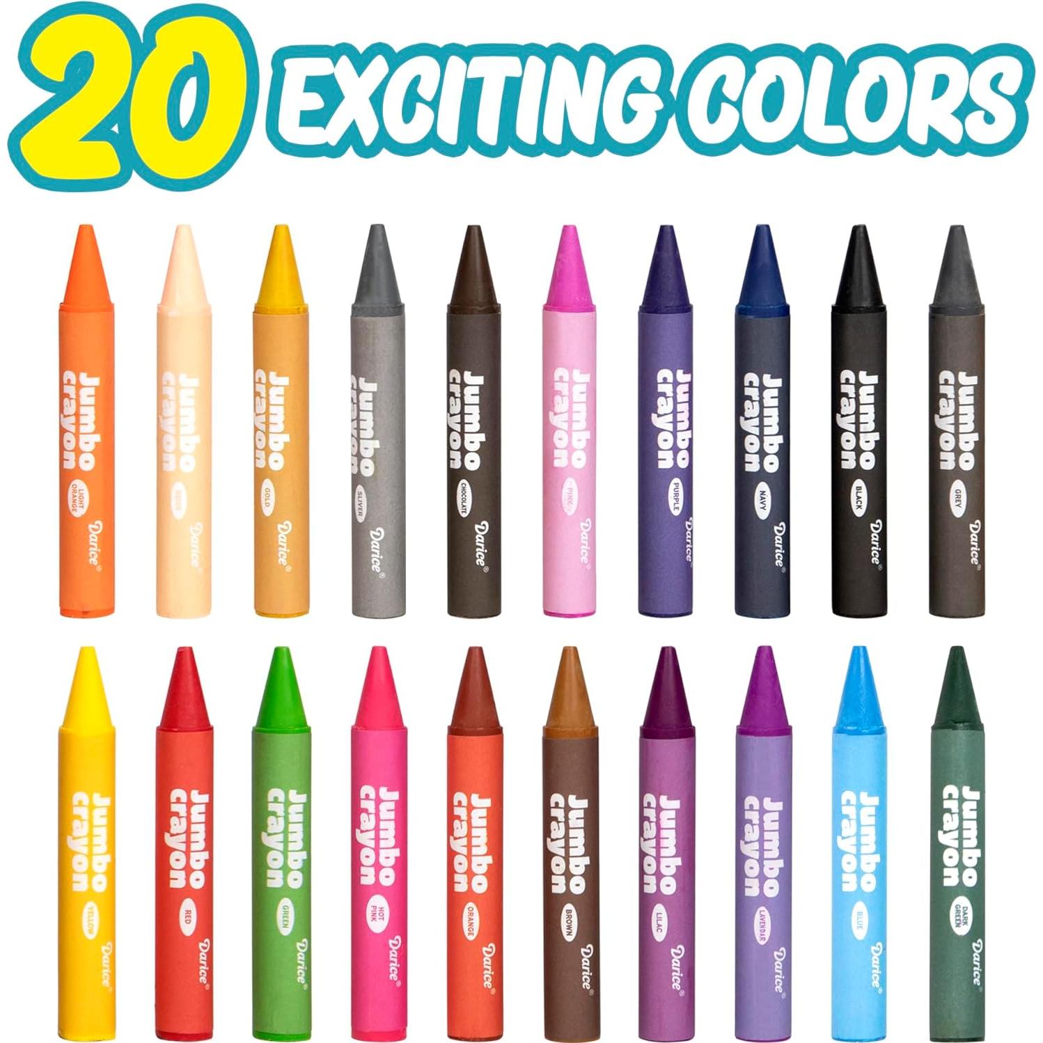 Crayones Jumbo Darice 20 Colores Lavables No Tóxicos