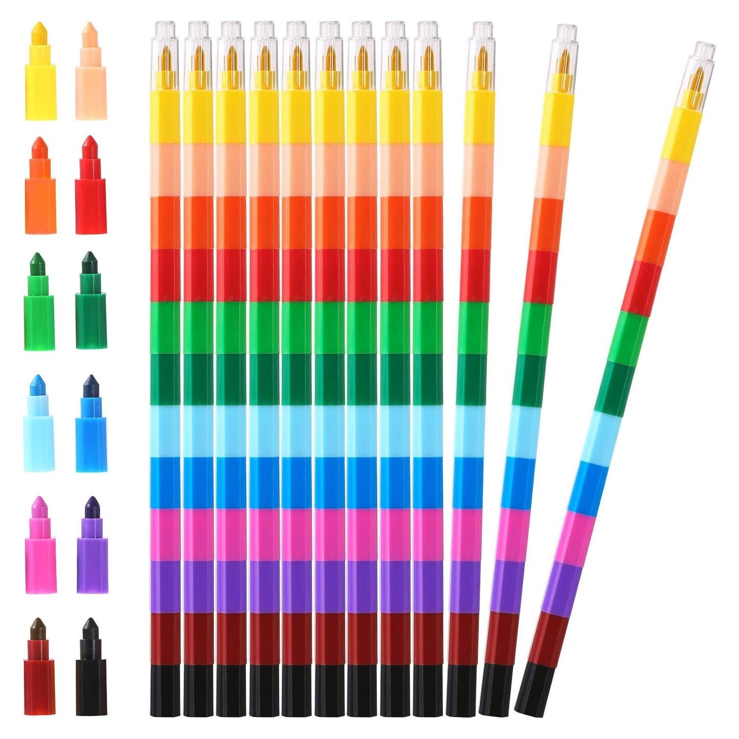 Crayones Apilables Coloridos Leinuosen - 12 Piezas