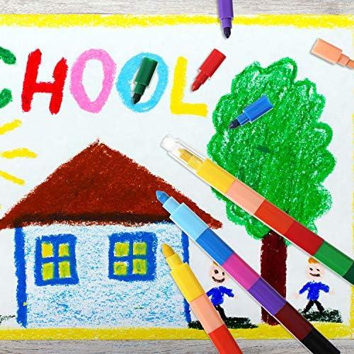 Crayones Apilables Coloridos Leinuosen - 12 Piezas