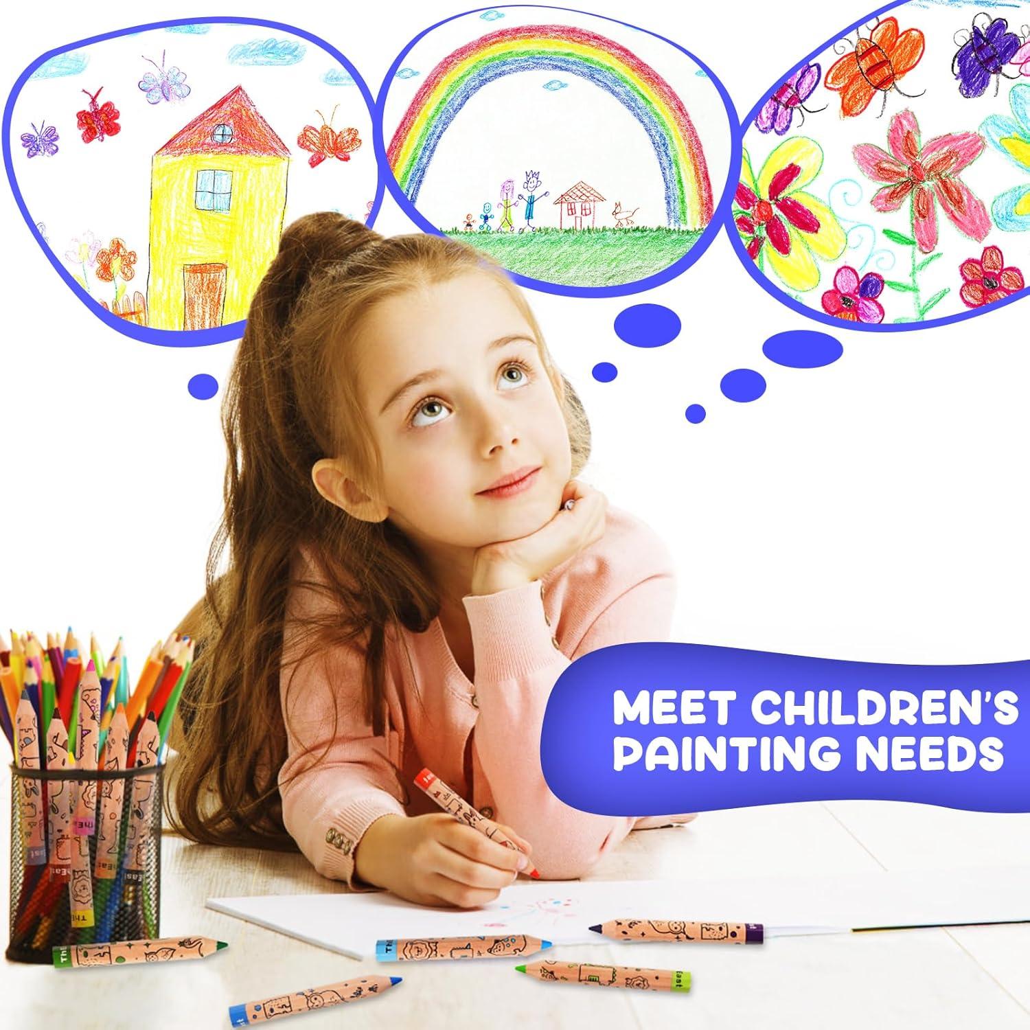 Lápices de Colores Cortos ThEast 12 Animales con Sacapuntas