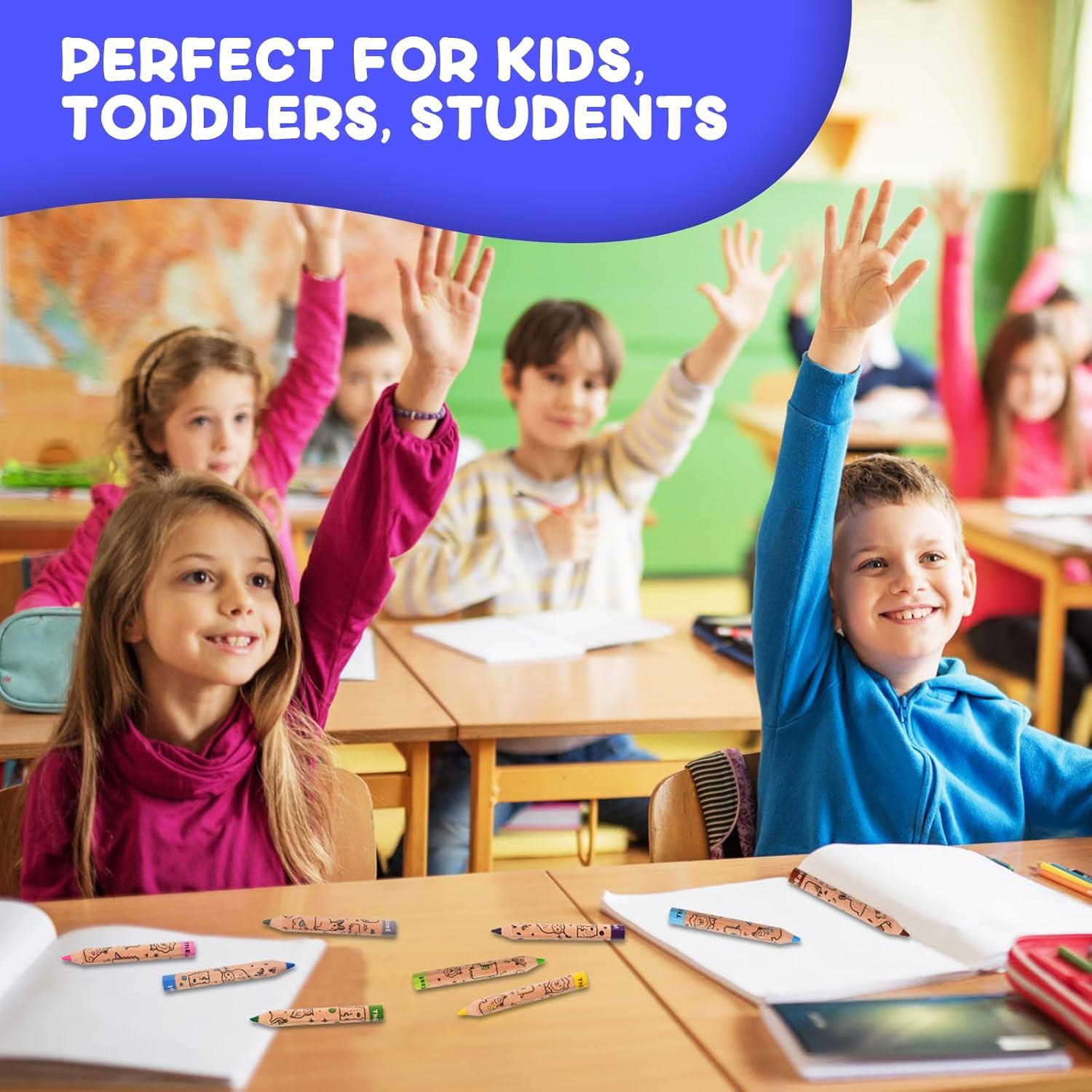 Lápices de Colores Cortos ThEast 12 Animales con Sacapuntas