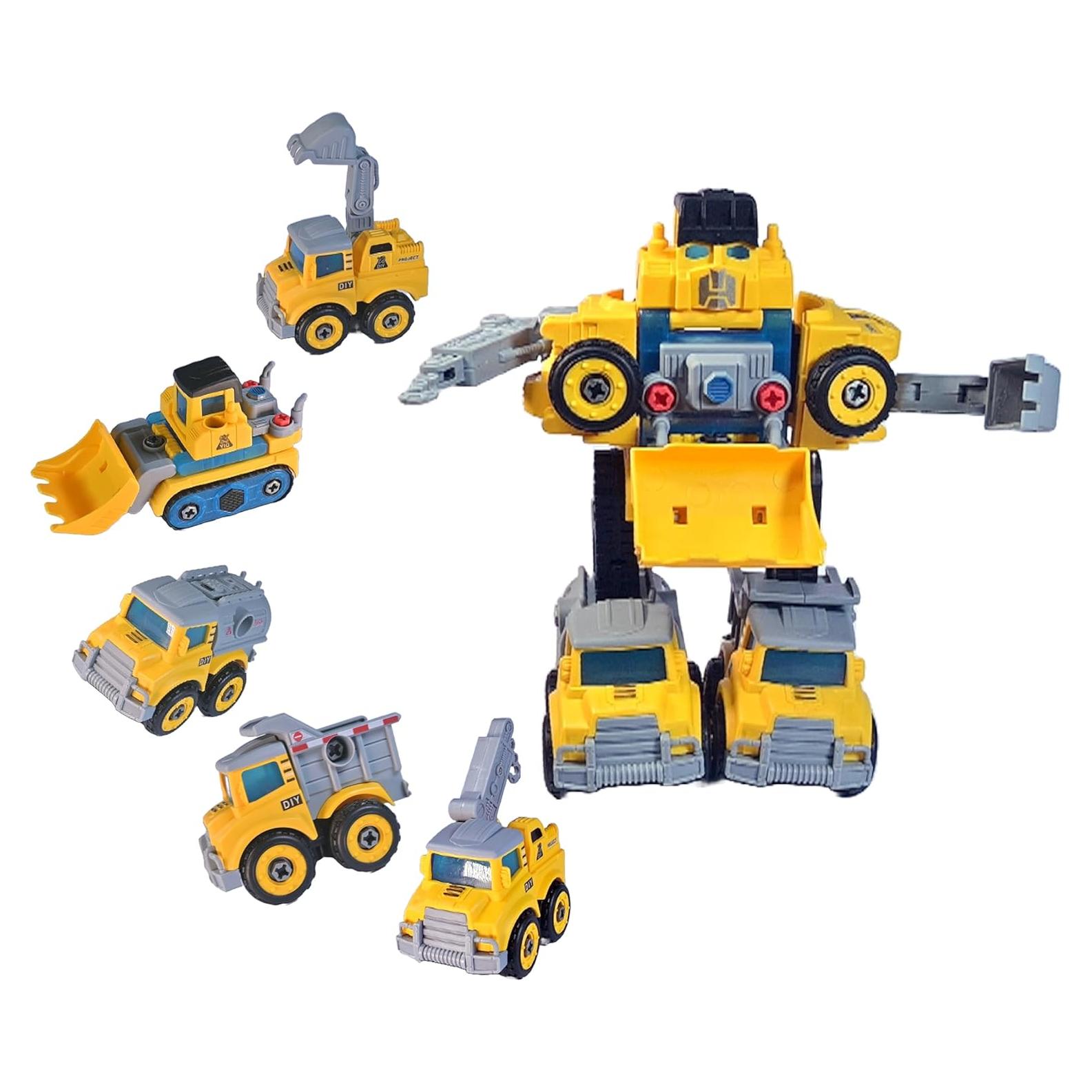 Juego de Camiones Desarmables Awulo - 5 en 1 Robot Transformable