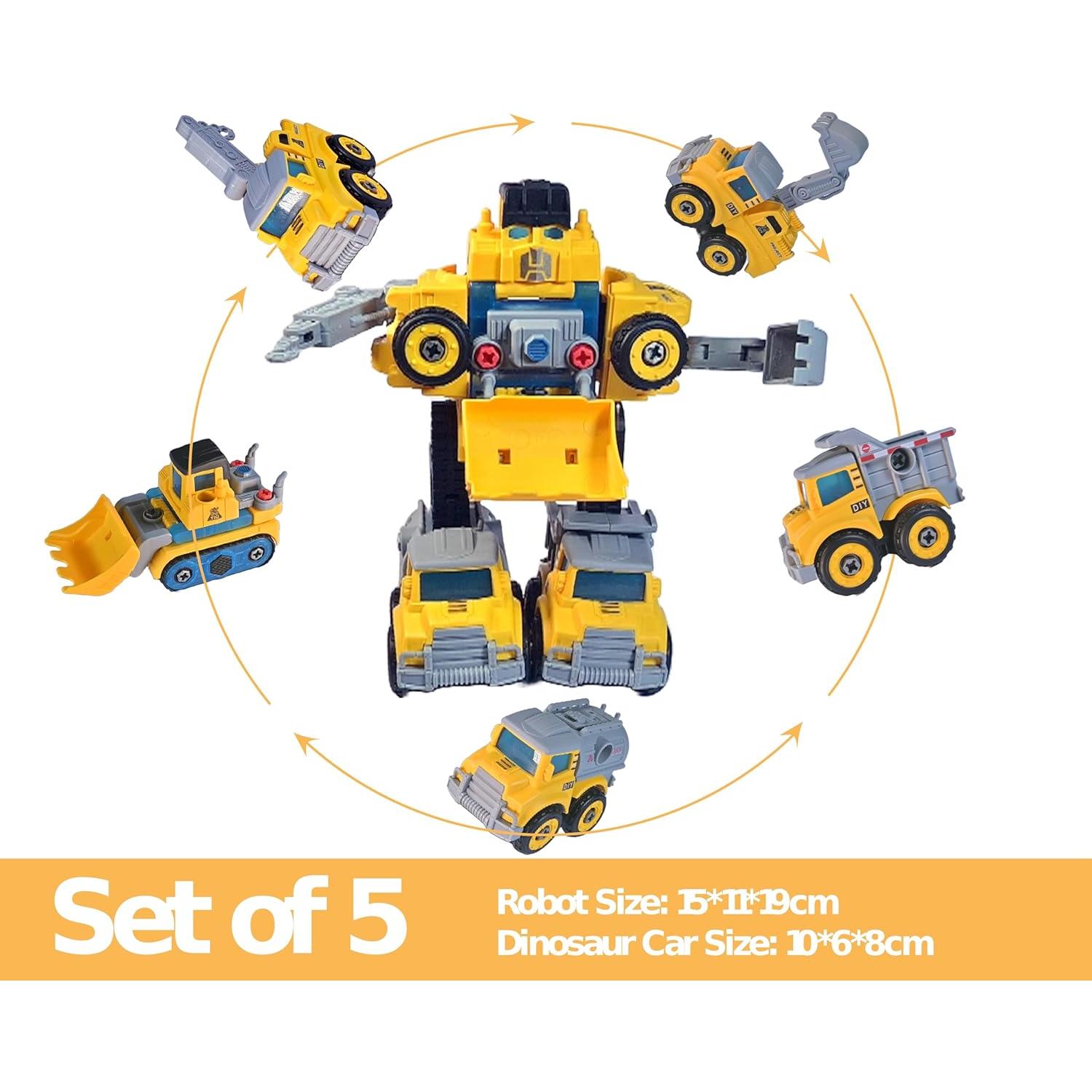 Juego de Camiones Desarmables Awulo - 5 en 1 Robot Transformable