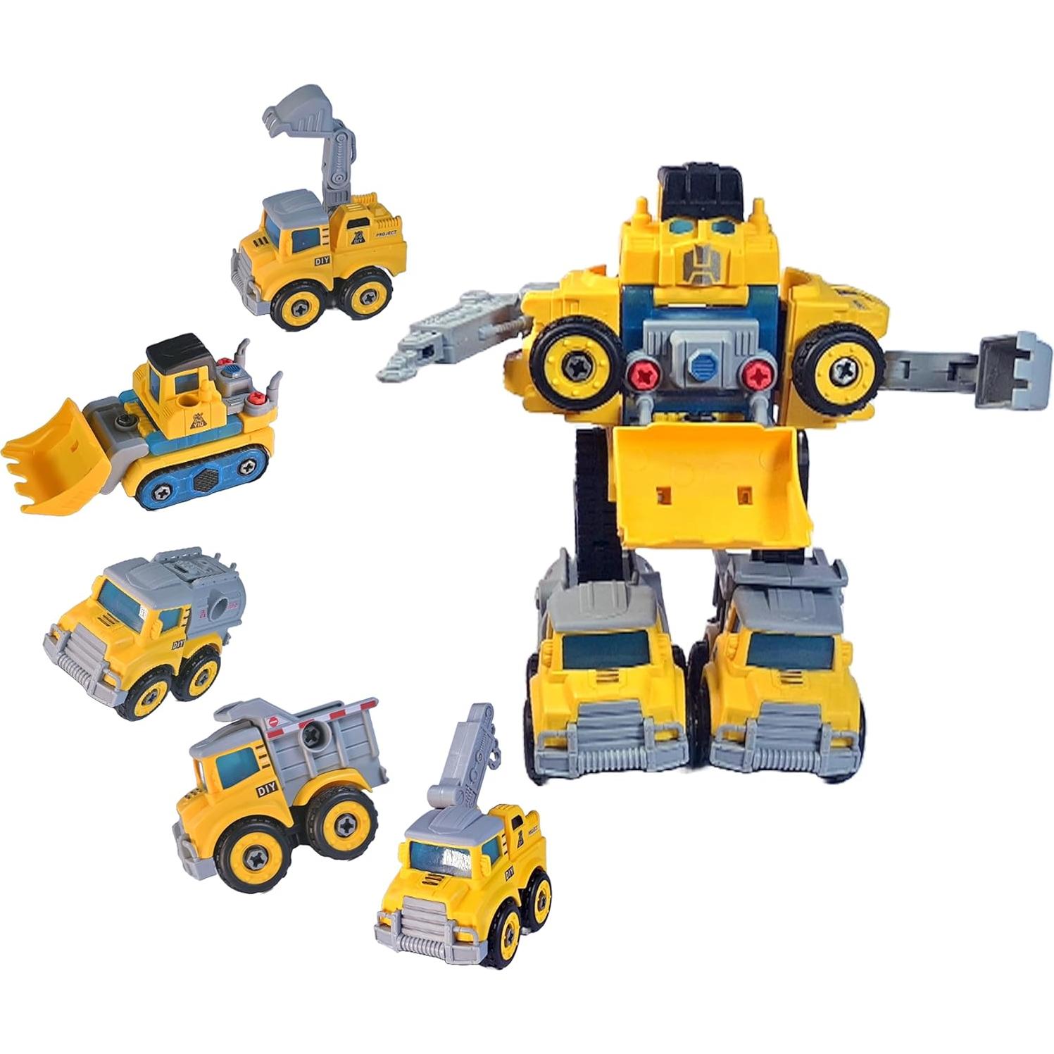 Juego de Camiones Desarmables Awulo - 5 en 1 Robot Transformable