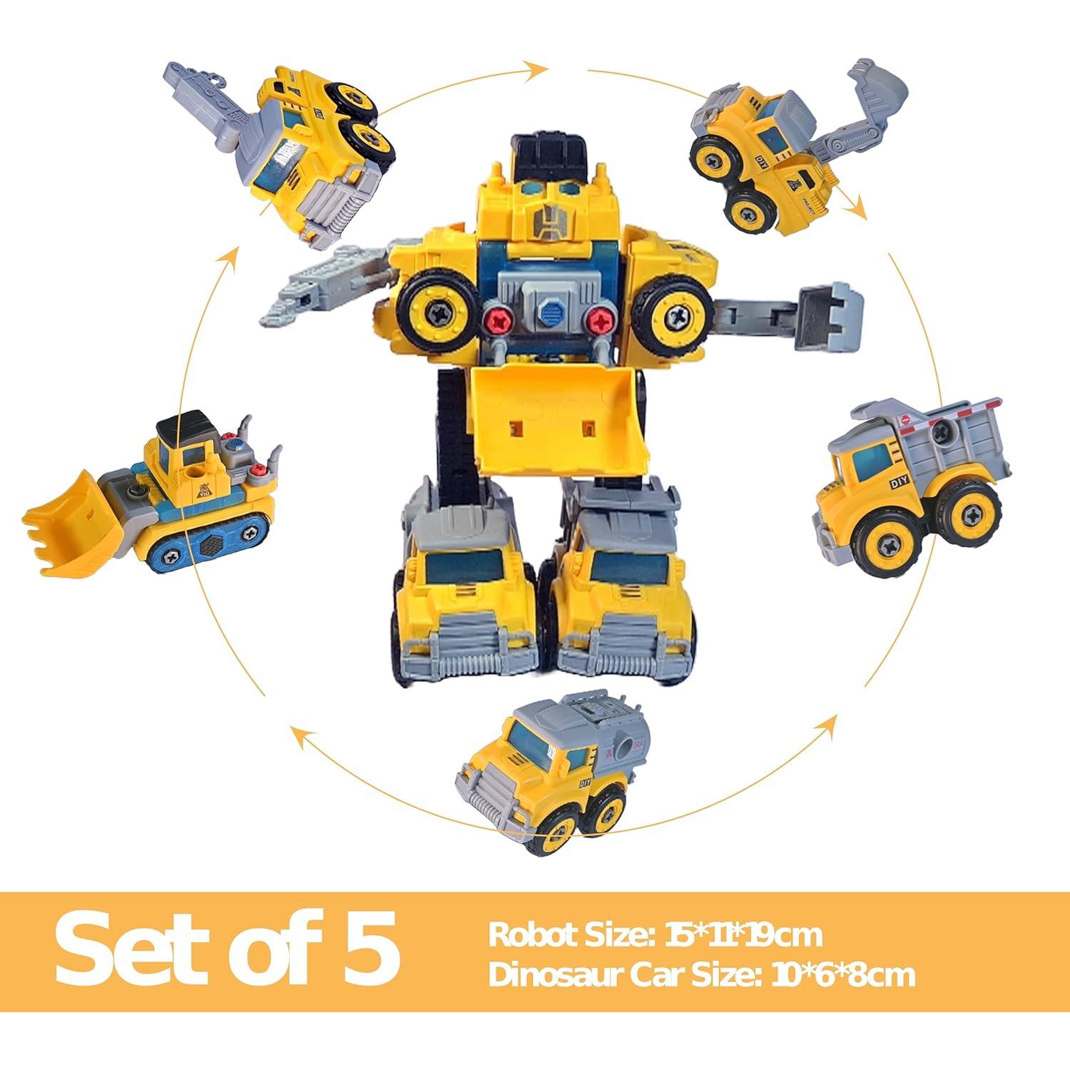 Juego de Camiones Desarmables Awulo - 5 en 1 Robot Transformable