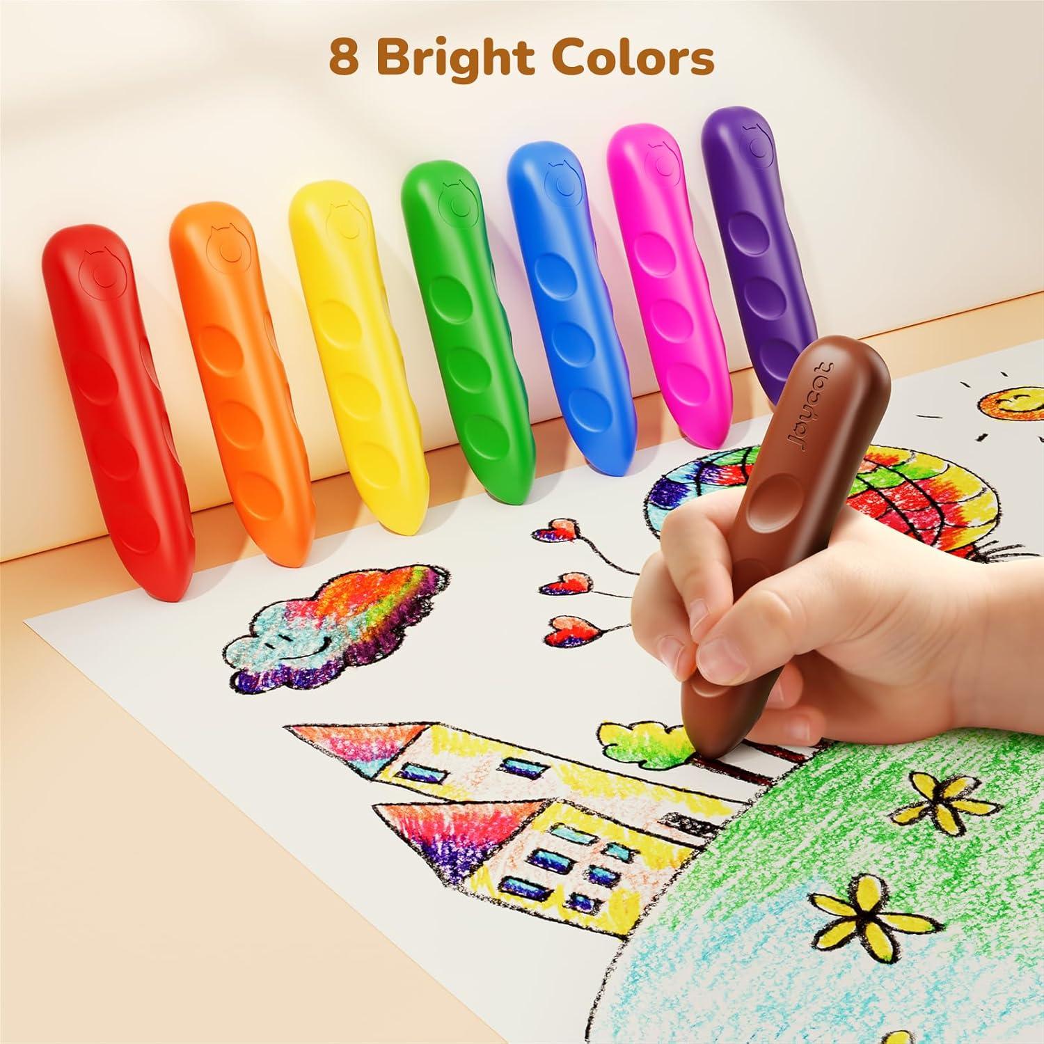 Crayones Jumbo JoyCat 8 Colores No Tóxicos para Niños