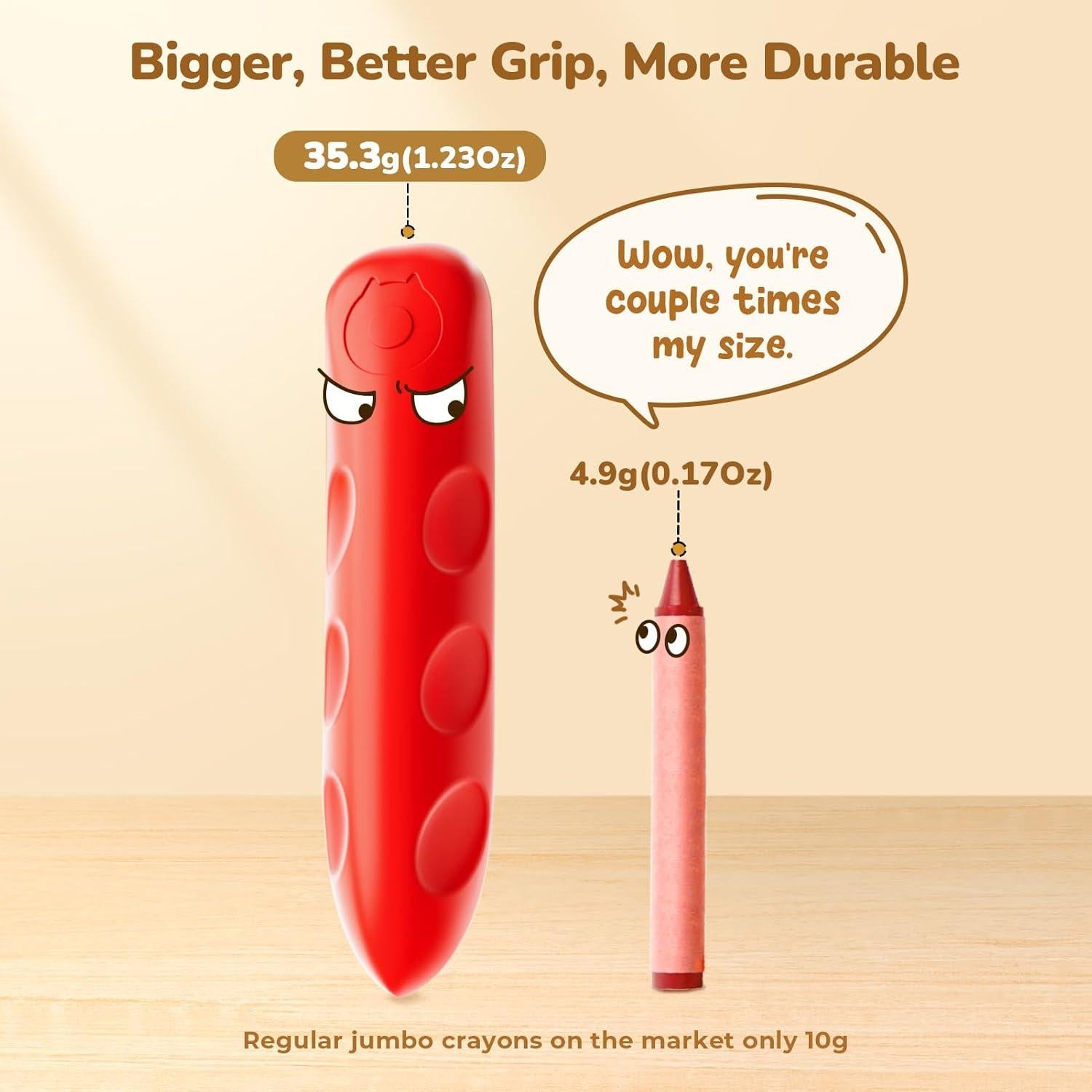 Crayones Jumbo JoyCat 8 Colores No Tóxicos para Niños