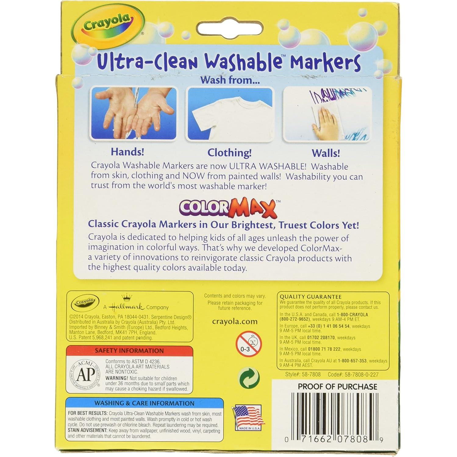 Marcadores Lavables Crayola Punta Ancha - Paquete 5 Unidades