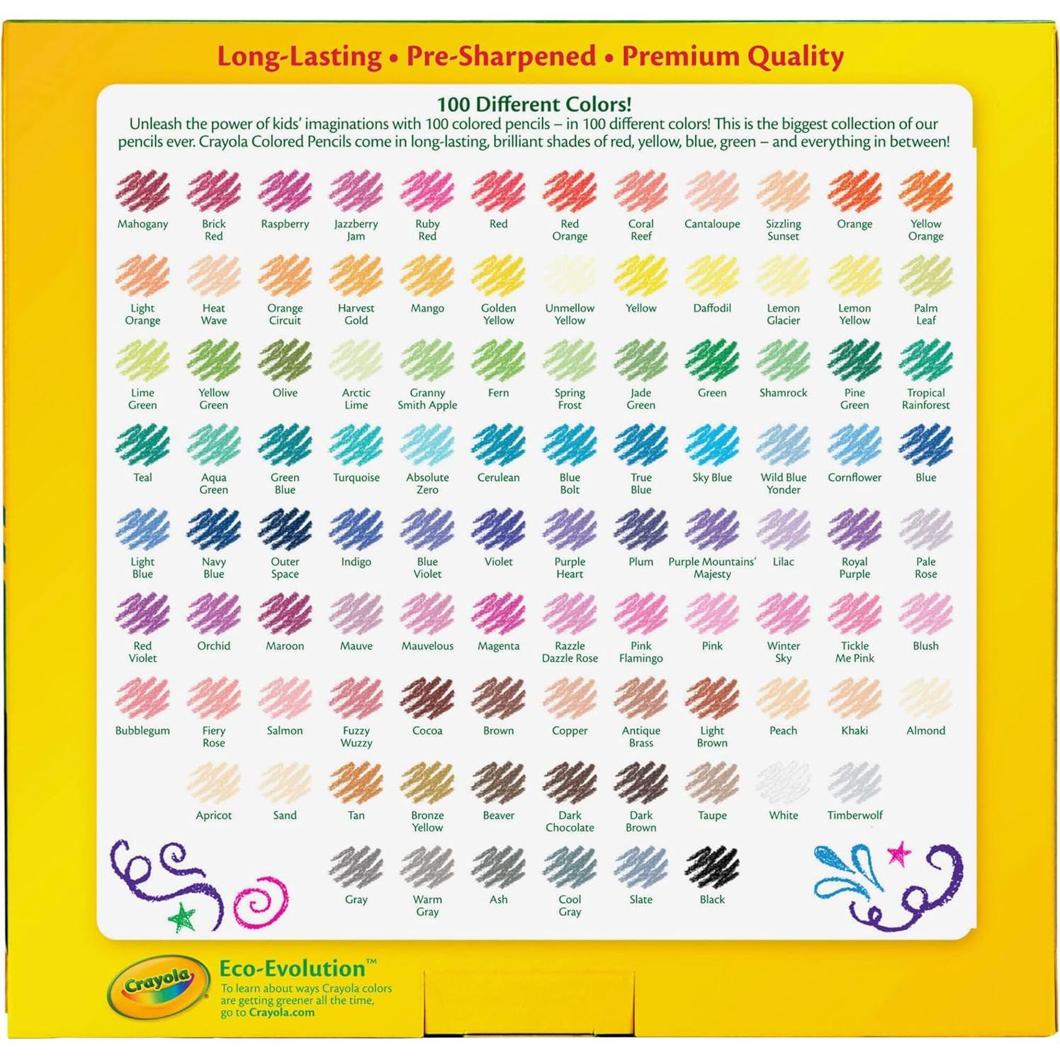 Set de 100 lápices de colores Crayola surtidos 0.91 kg