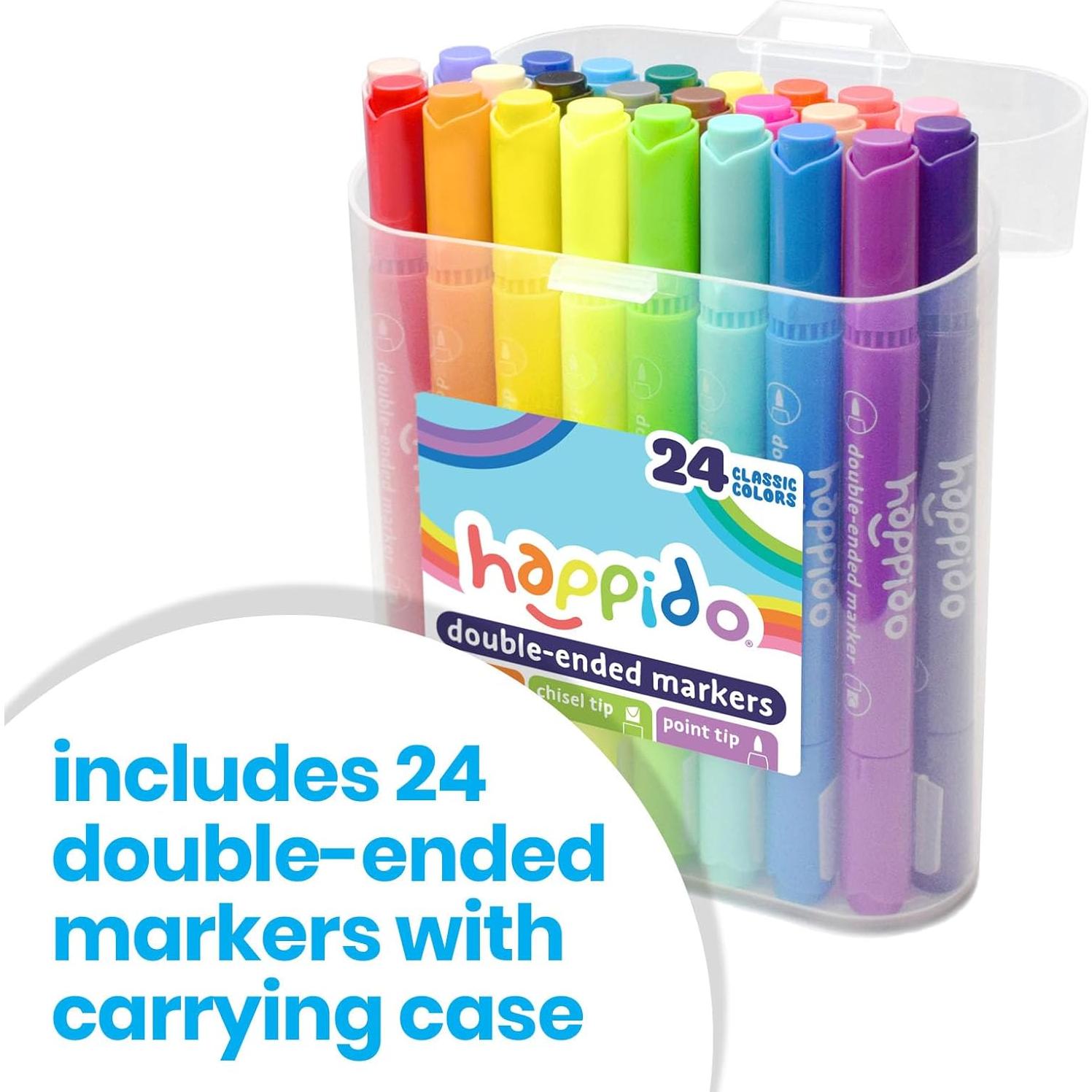 Set de 24 Marcadores Doble Punta Happido No Tóxicos