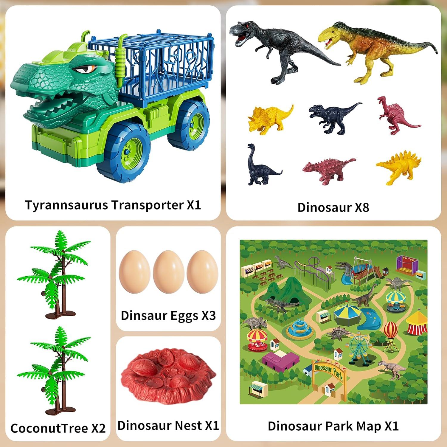 Camión Transportador de Dinosaurios JUKUDAHU con 8 Figuras