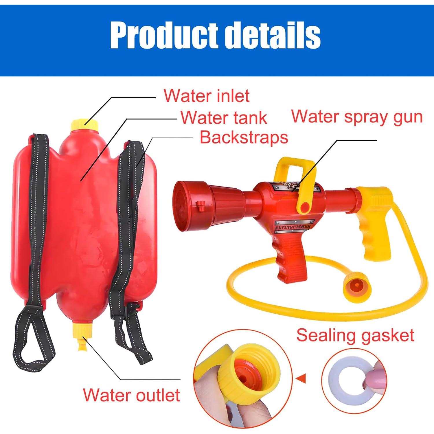 Blaster de Agua Mochila Bombero DLHONORV 2.5L para Niños