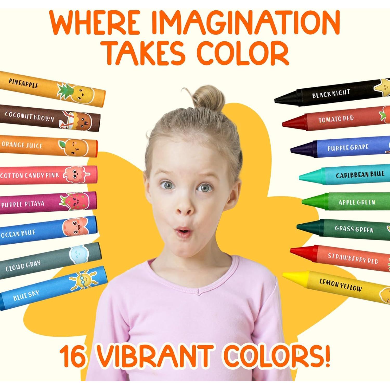 Crayones Jumbo TinyGeeks 16 Colores No Tóxicos Lavables