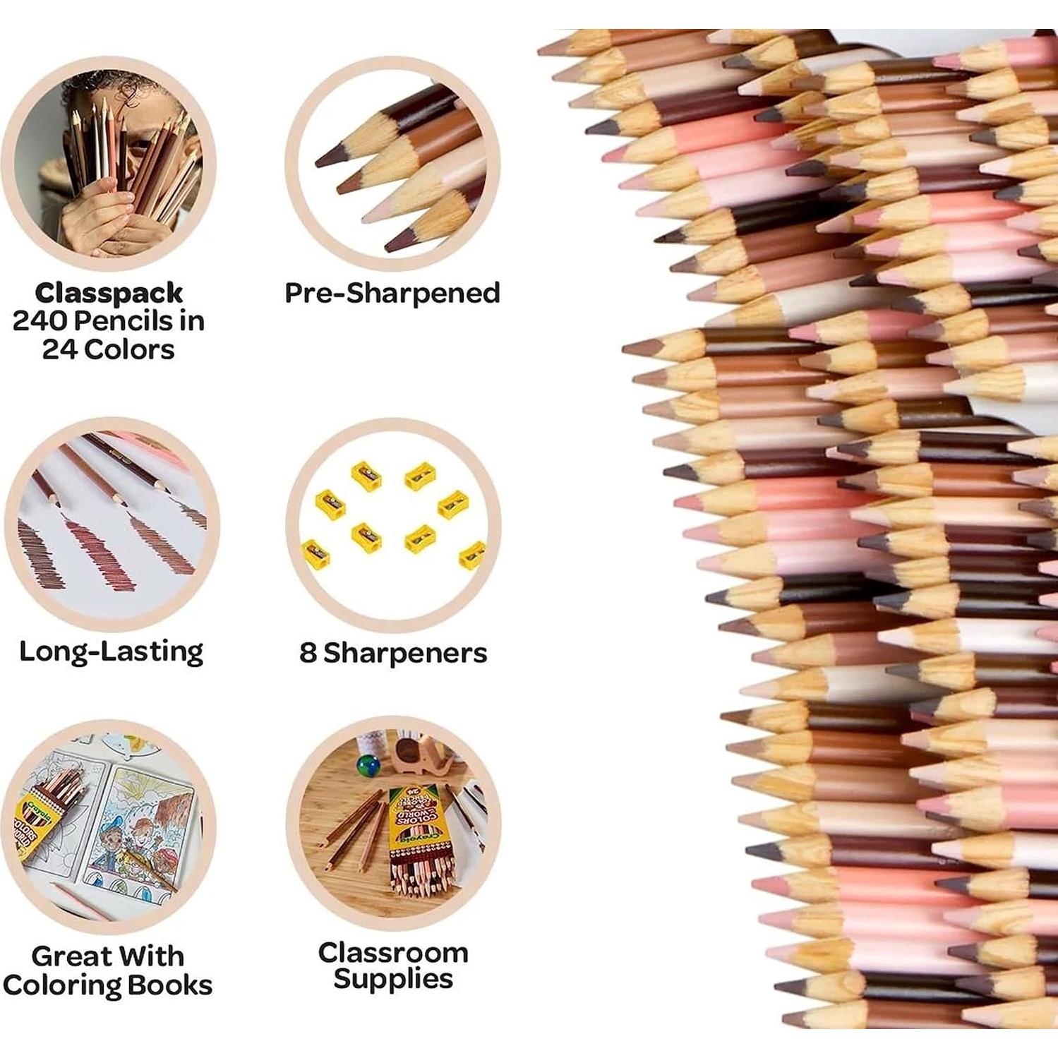 Lápices de Colores de Tono de Piel Crayola 240ct - Paquete de Clase