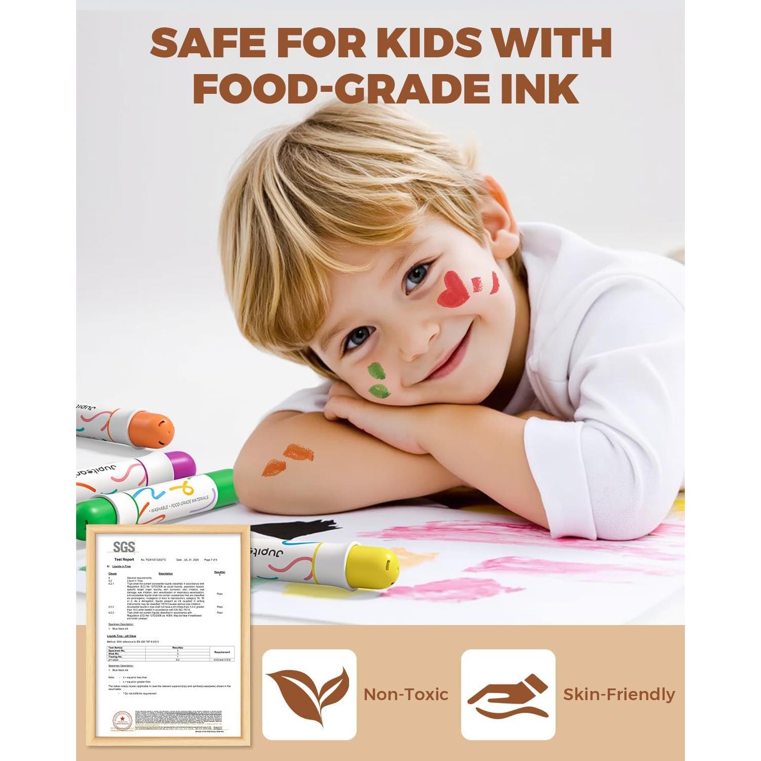 Marcadores Lavables JUPITEARTH 12 Colores Doble Punta 1-8MM