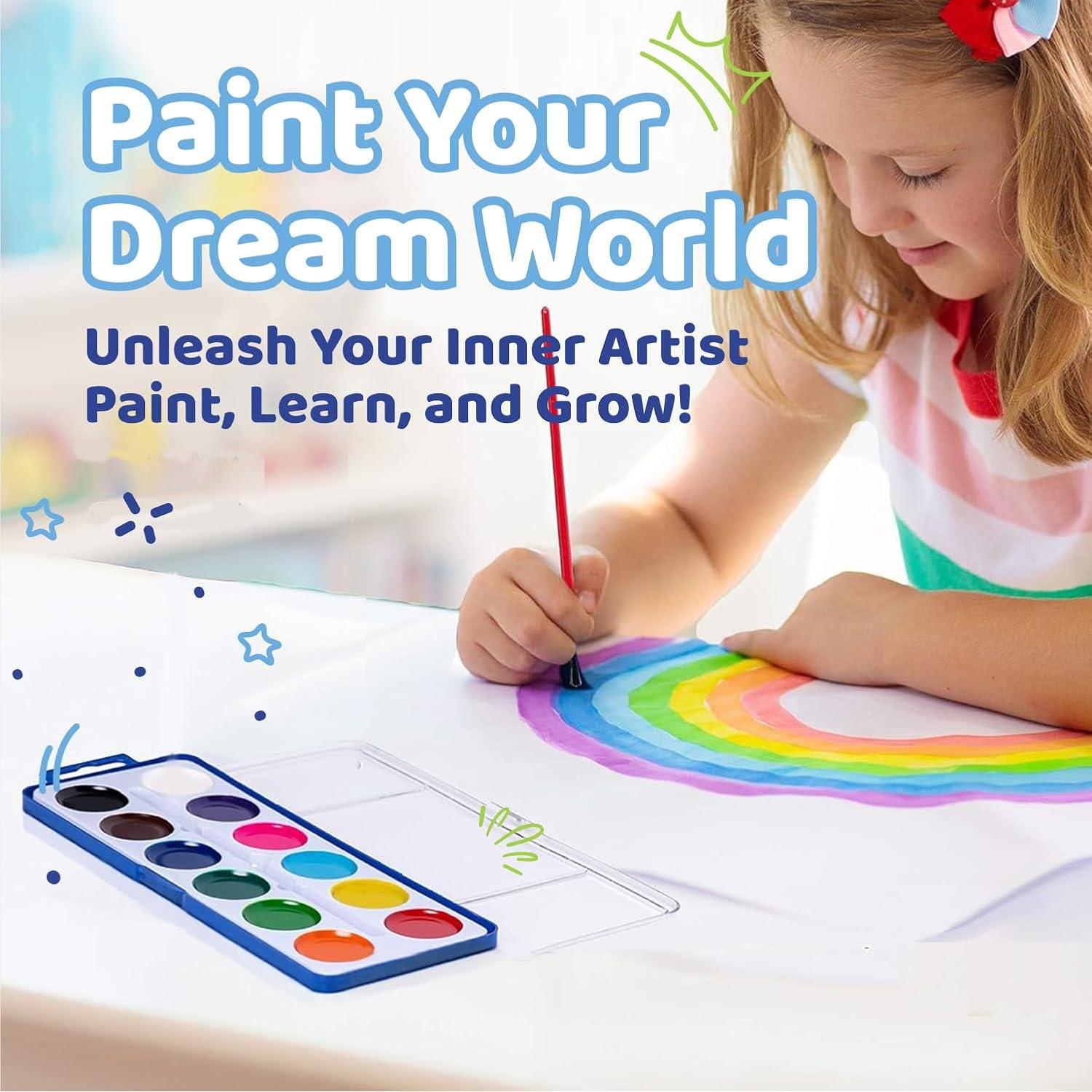 Juego de 24 Pinturas Acuarelables Neliblu - 12 Colores Lavables 60ml