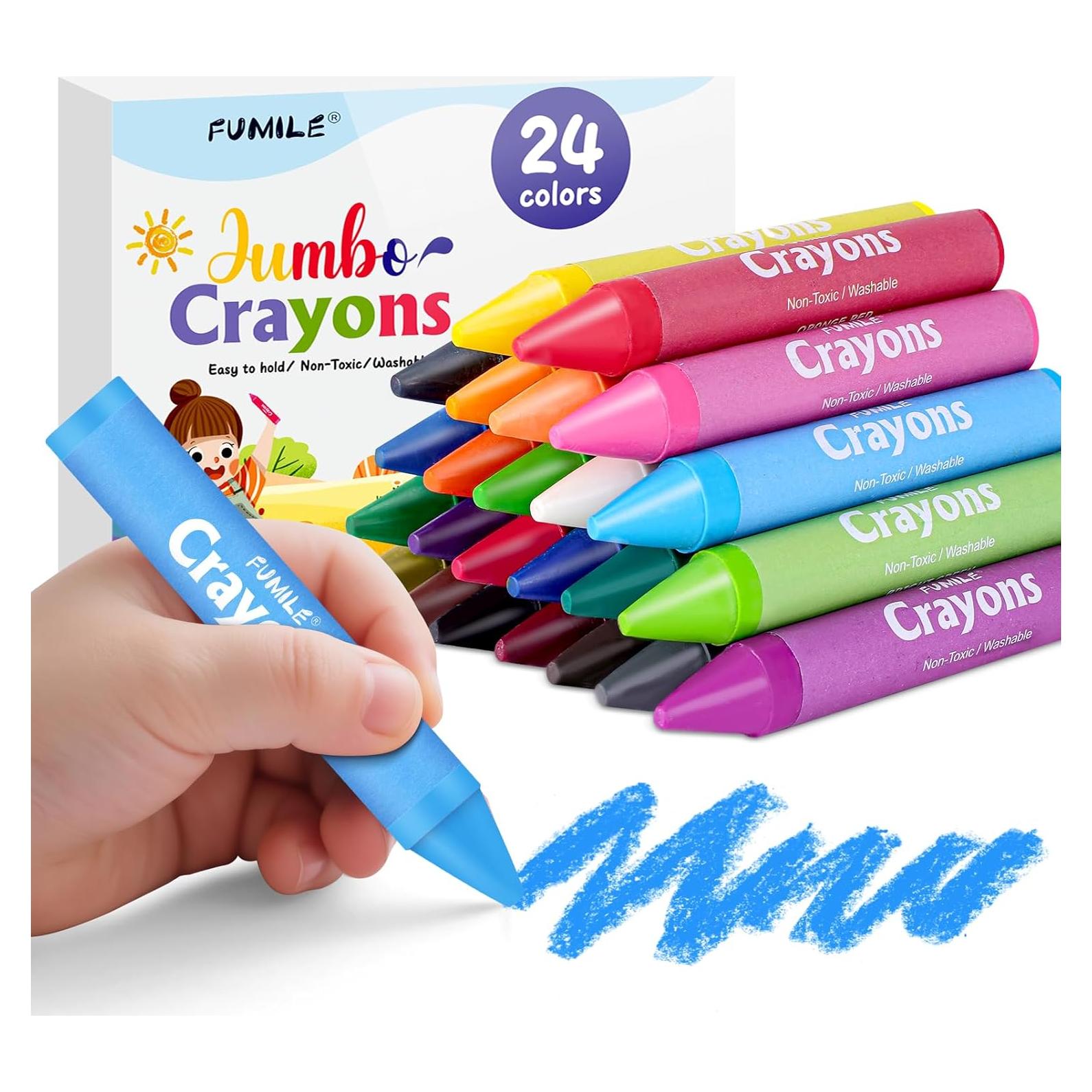 Crayones Jumbo No Tóxicos FUMILE 24 Colores para Niños