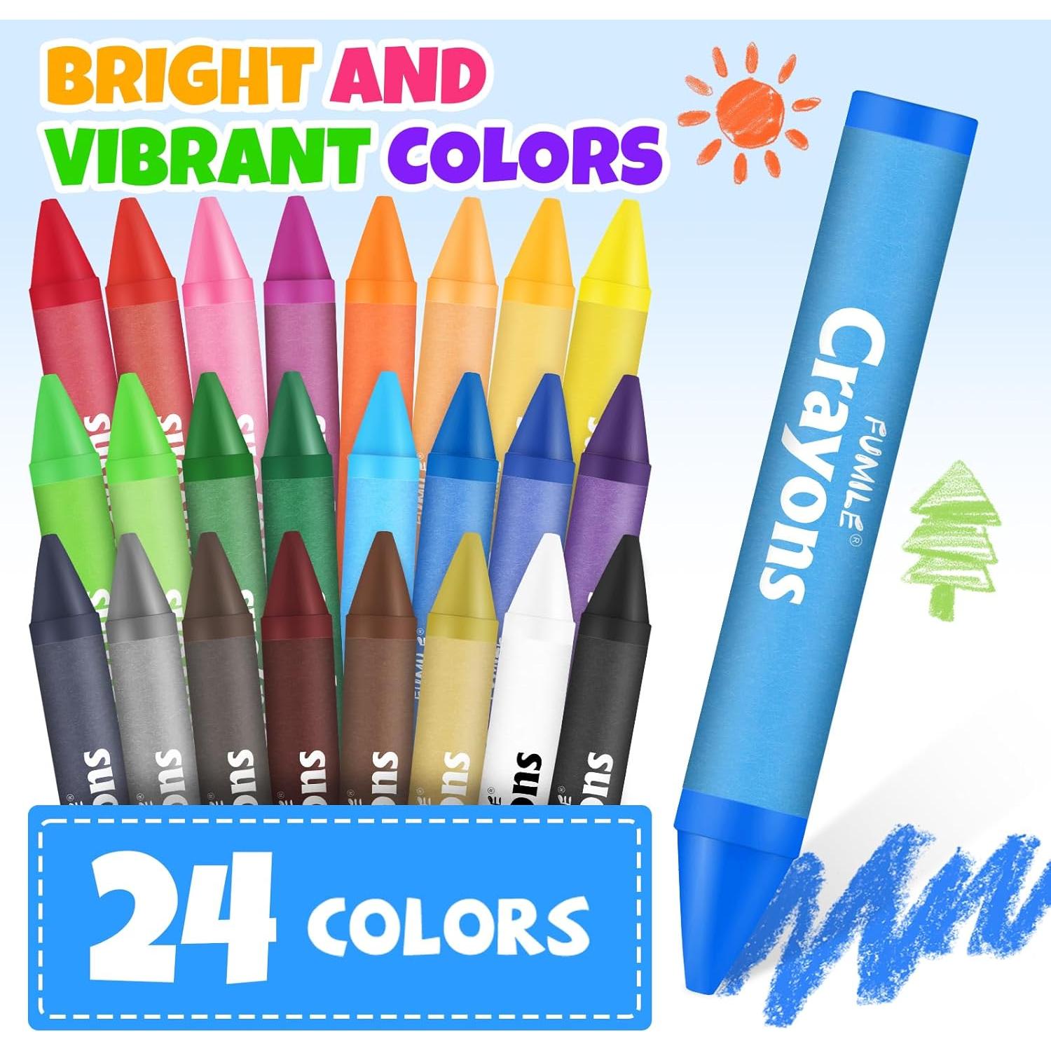 Crayones Jumbo No Tóxicos FUMILE 24 Colores para Niños