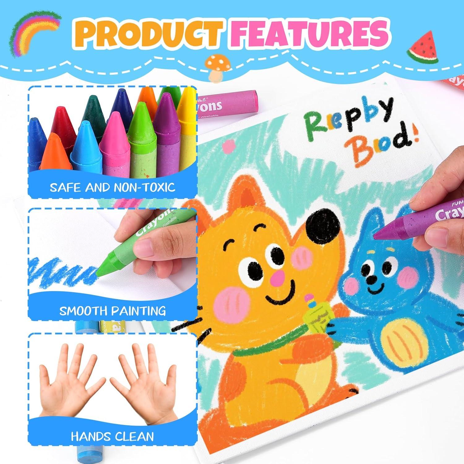 Crayones Jumbo No Tóxicos FUMILE 24 Colores para Niños