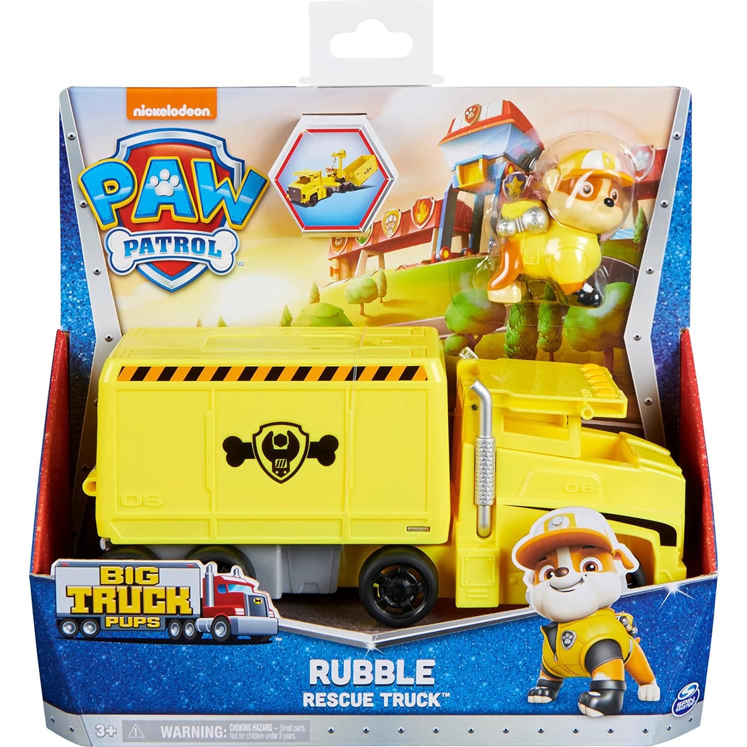 Camión de Rescate Rubble PAW PATROL - Juguete Transformable 26cm