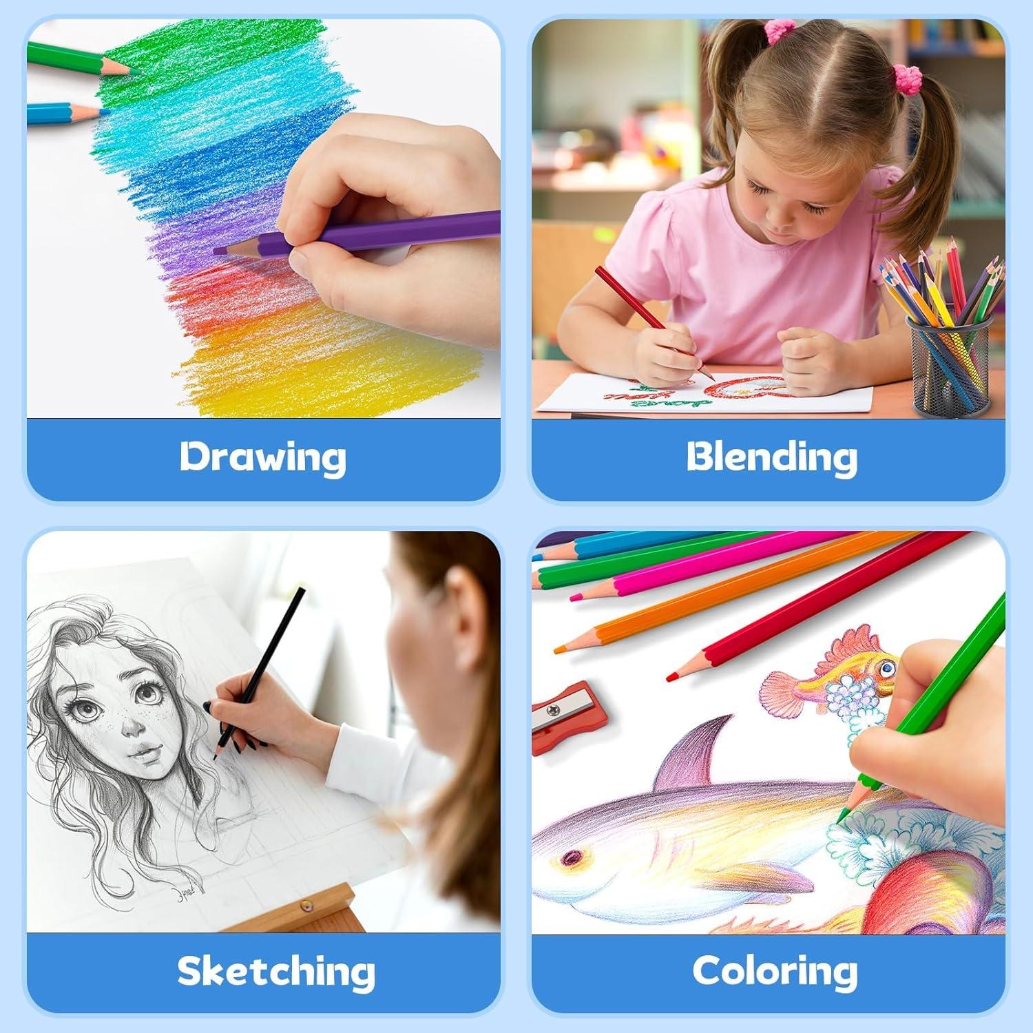 144 Lápices de Colores Pre-afilados Aigybobo para Niños