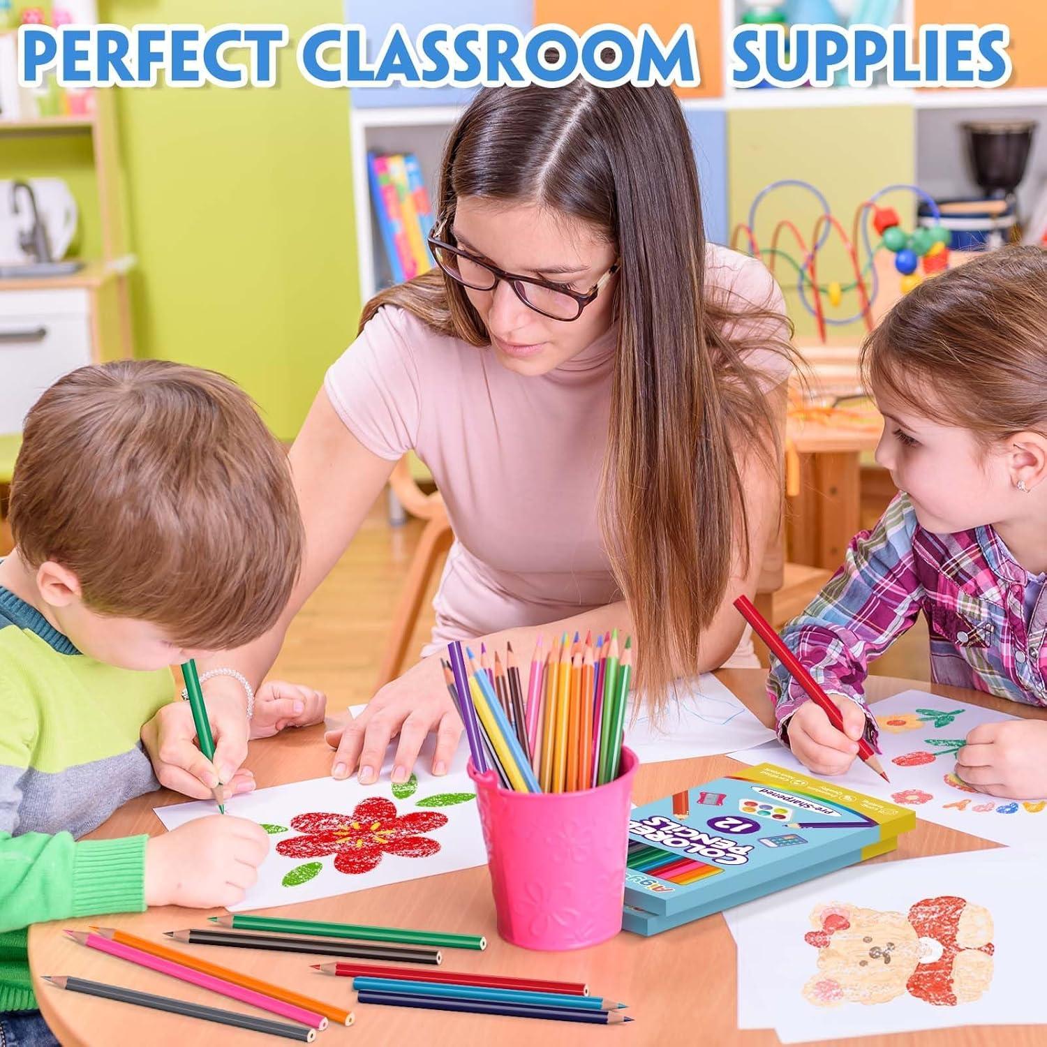 144 Lápices de Colores Pre-afilados Aigybobo para Niños