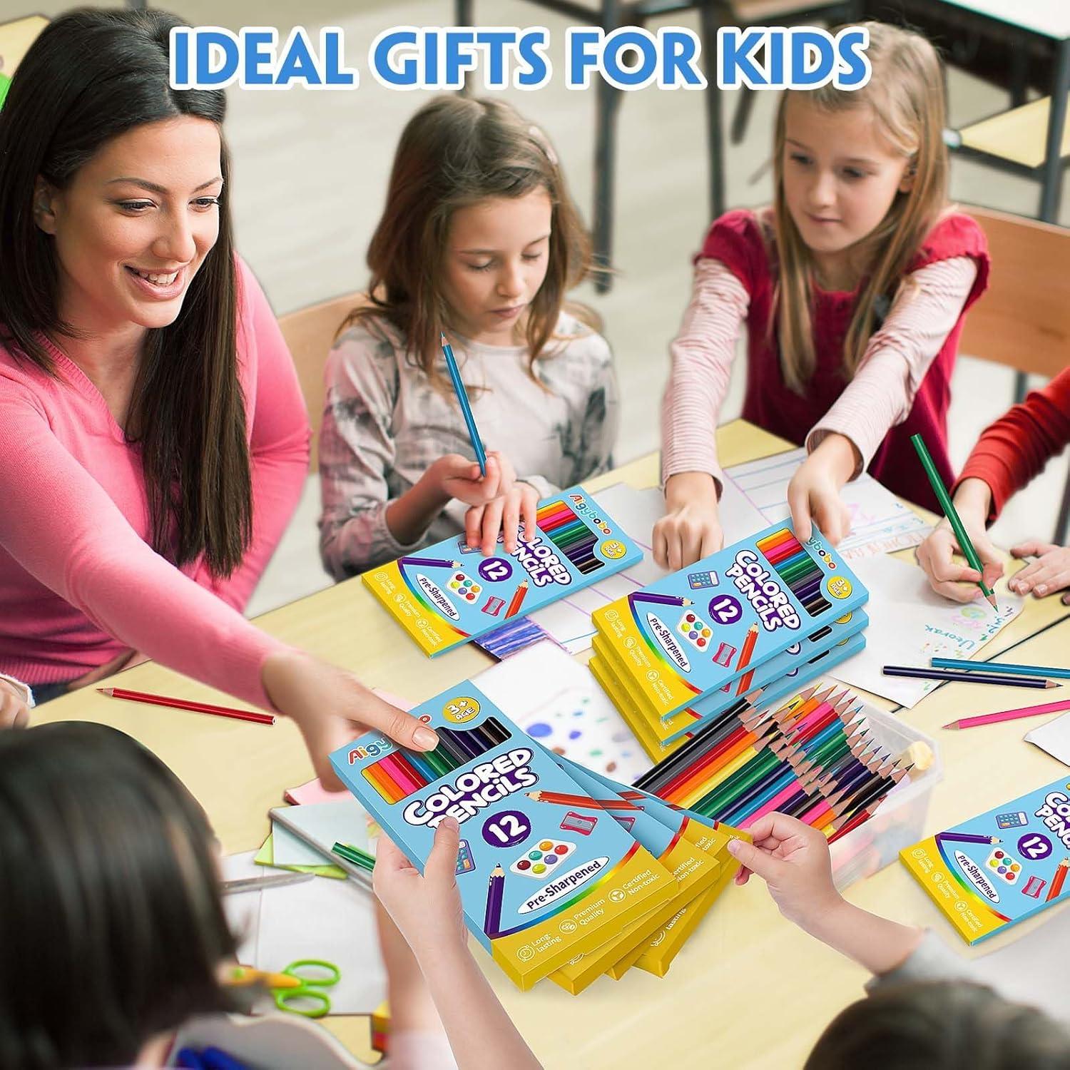 144 Lápices de Colores Pre-afilados Aigybobo para Niños