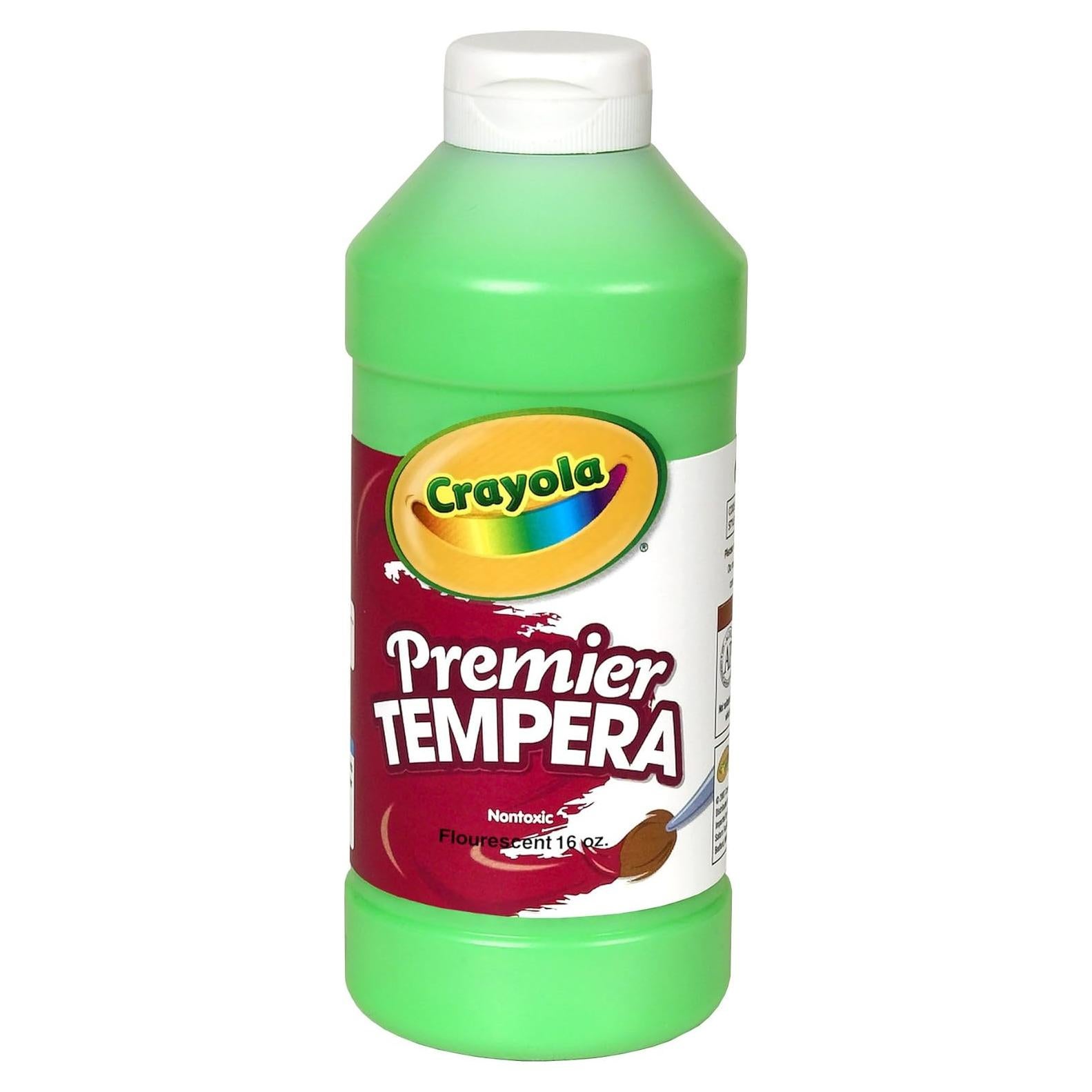 Pintura Tempera Neón Crayola Verde 16 Oz Lavable No Tóxica