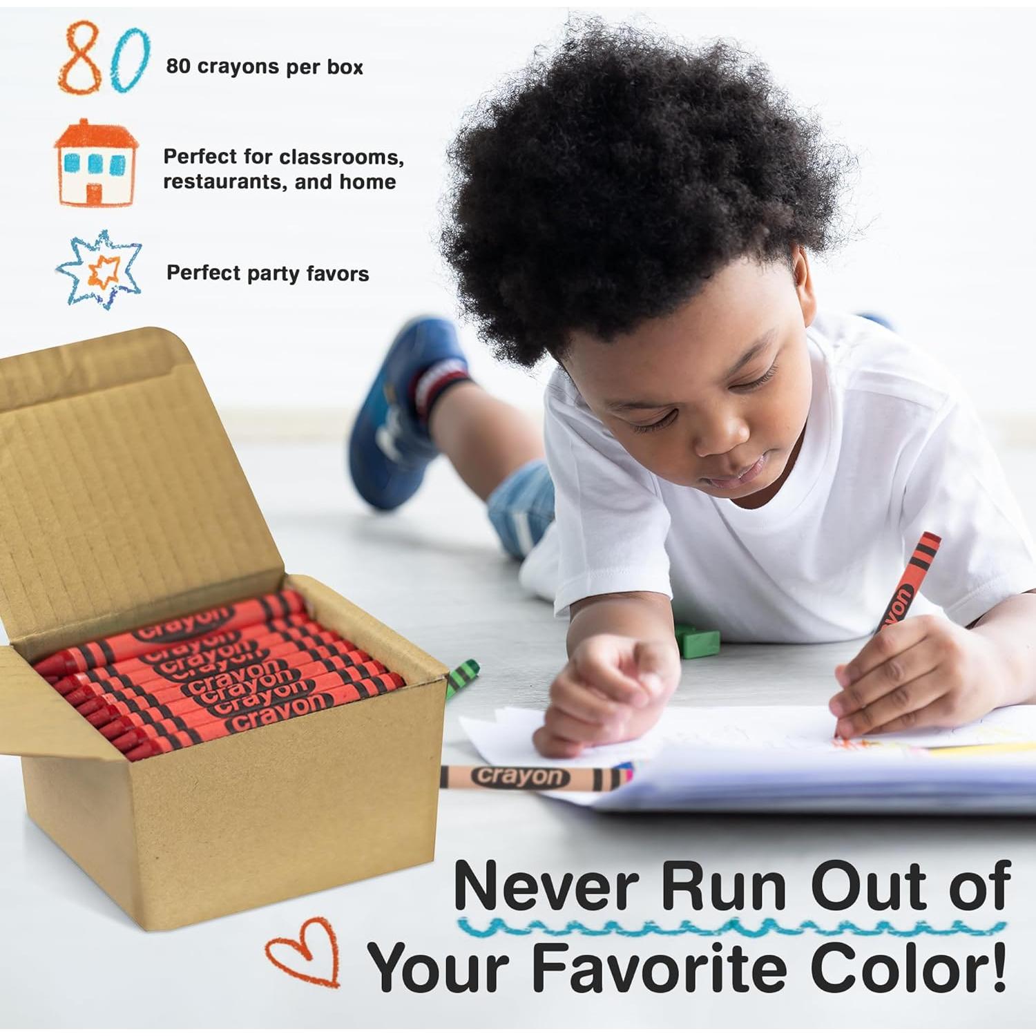 Paquete de 80 crayones rojos Lucky Art Crayonology 380g