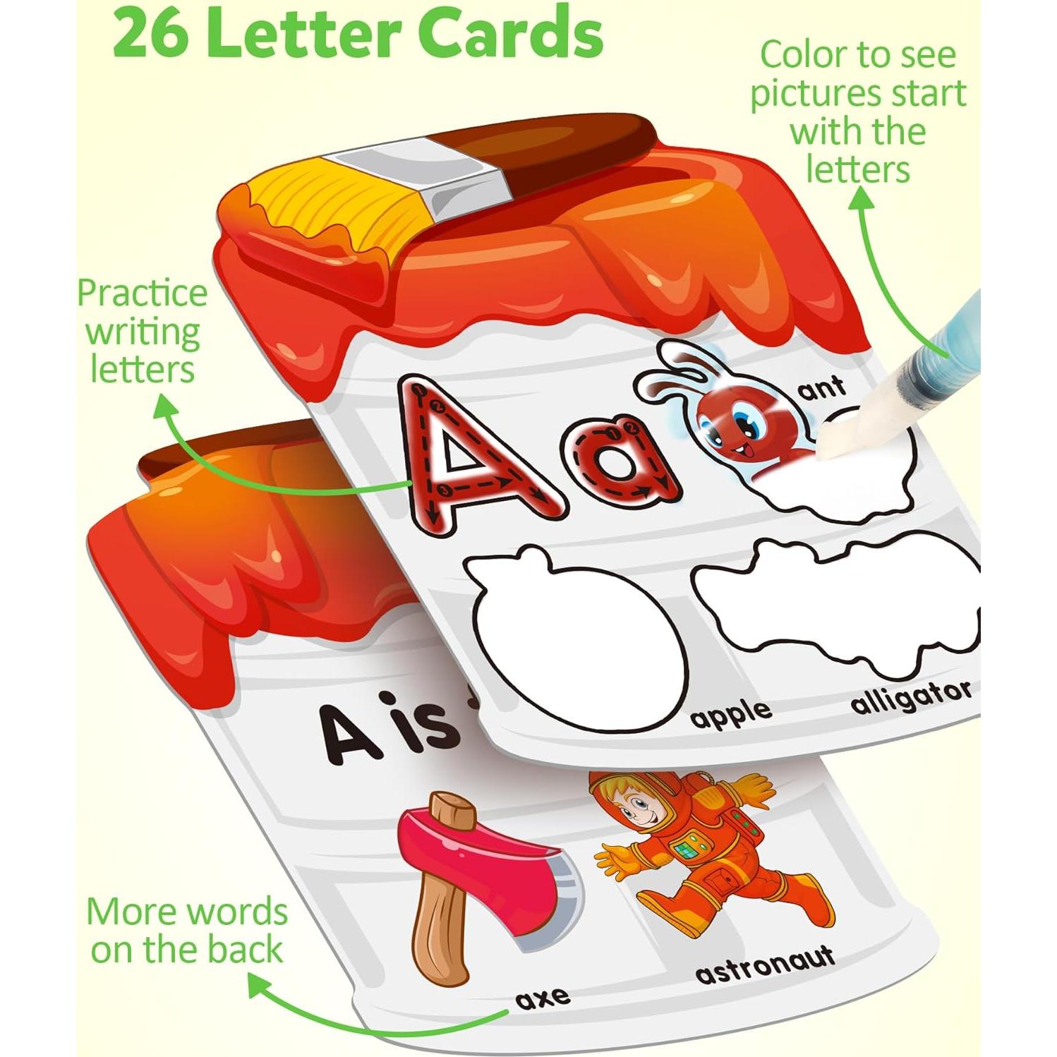 Tarjetas de Pintura con Agua Coogam - Alfabeto Reutilizables