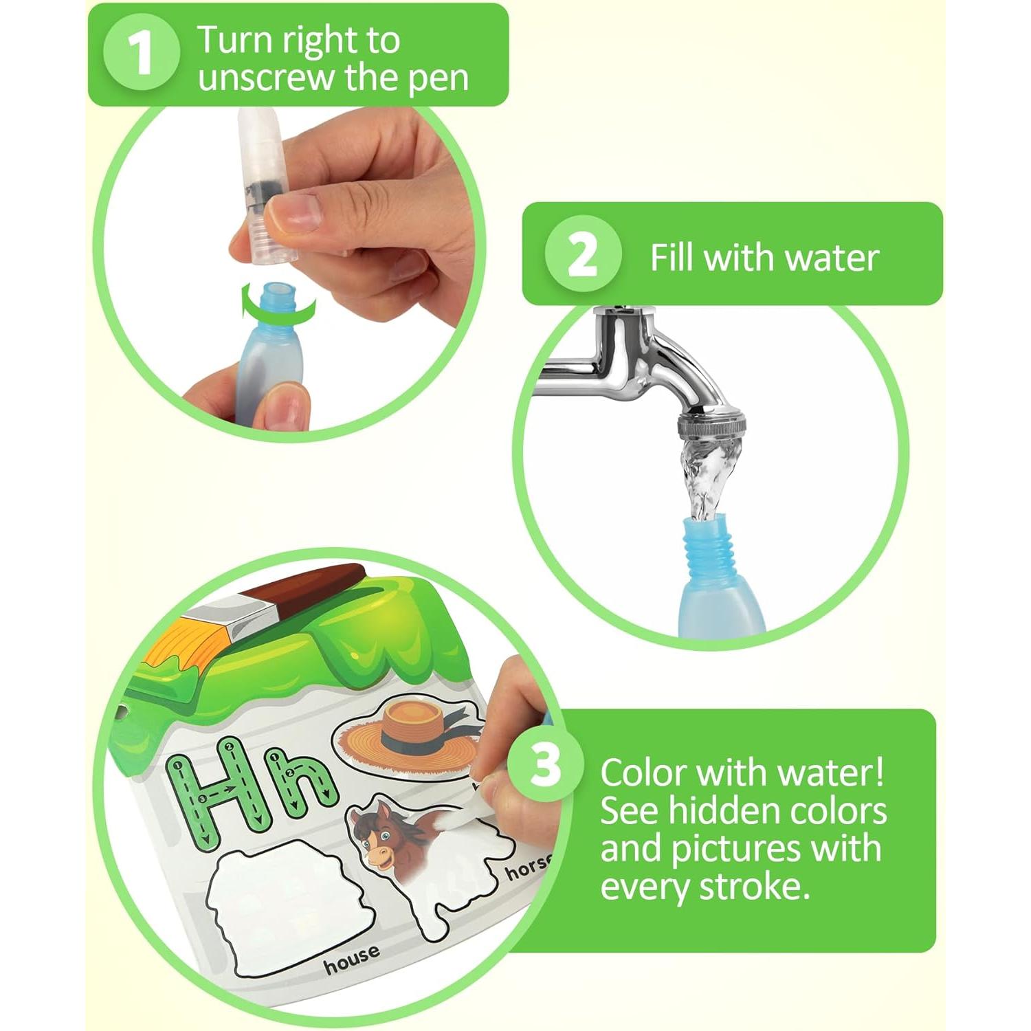 Tarjetas de Pintura con Agua Coogam - Alfabeto Reutilizables